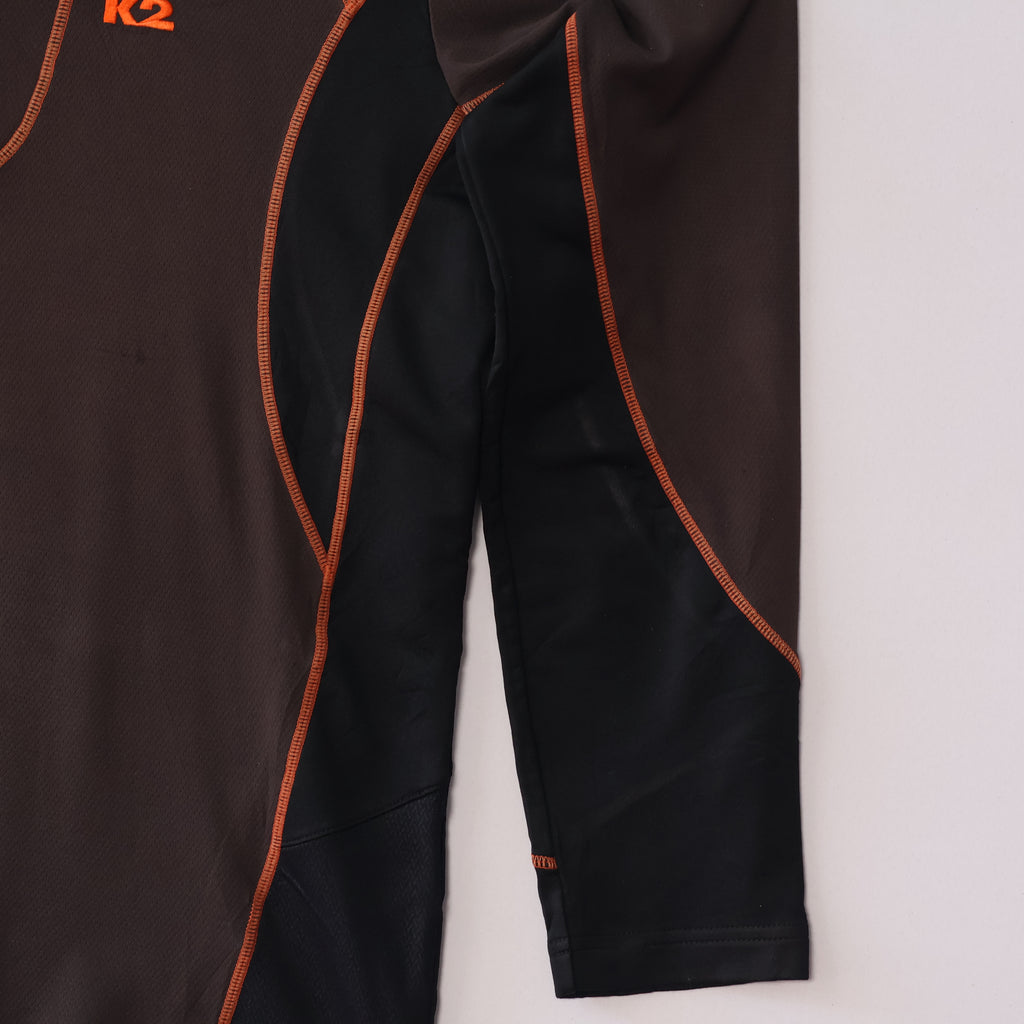 Men’s K2 Outdoor Performance Thrifted Quarter-Zip - Technical Climbing Gear - Brown