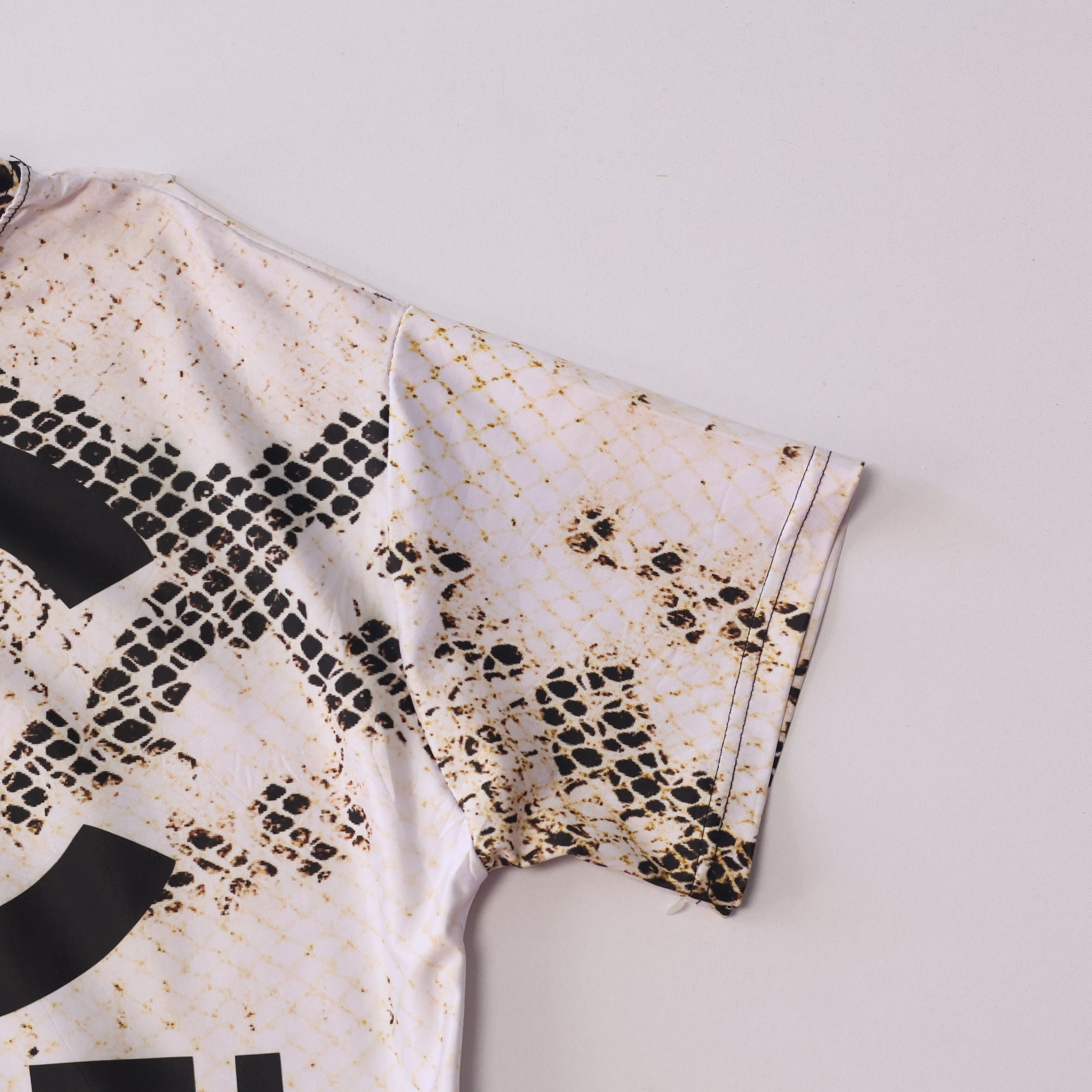 Men’s Snakeskin Pattern Tee - Chanel Logo Print - Size L