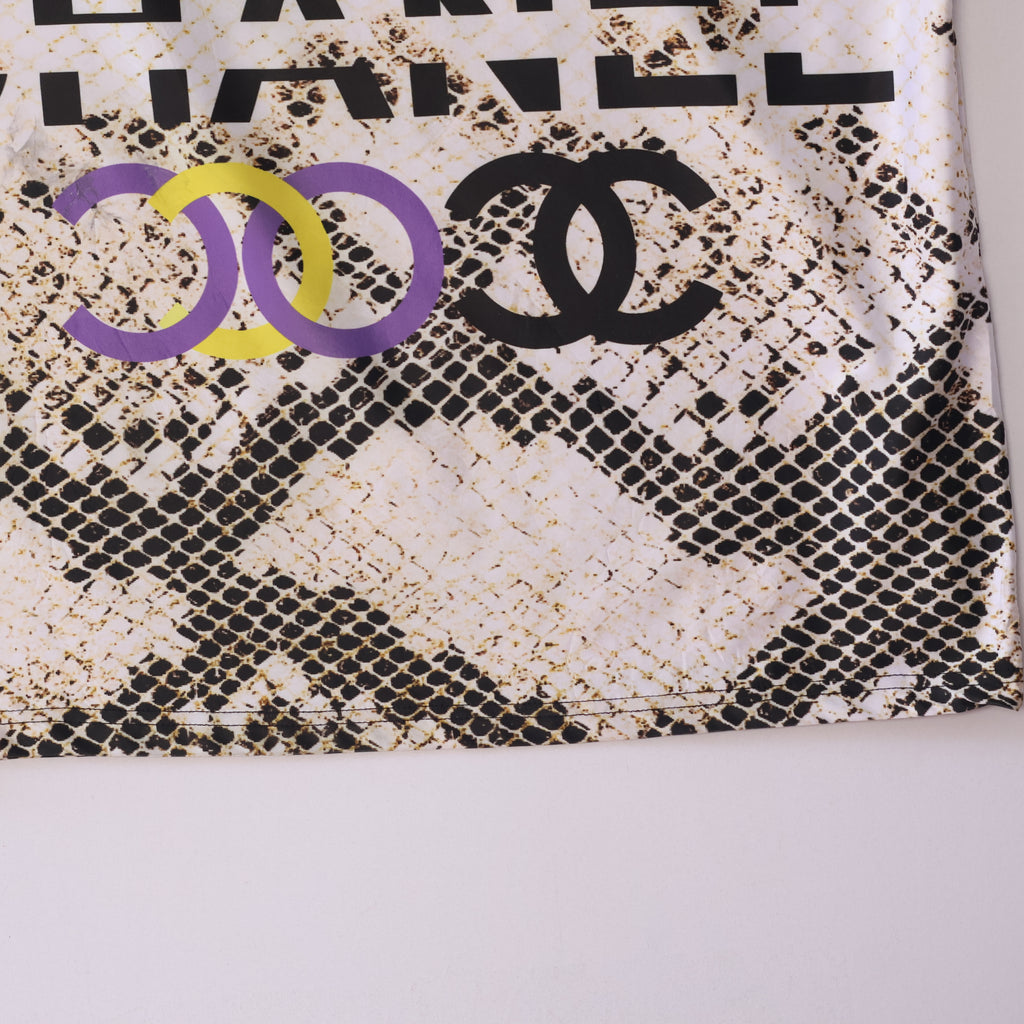 Men’s Snakeskin Pattern Tee - Chanel Logo Print - Size L