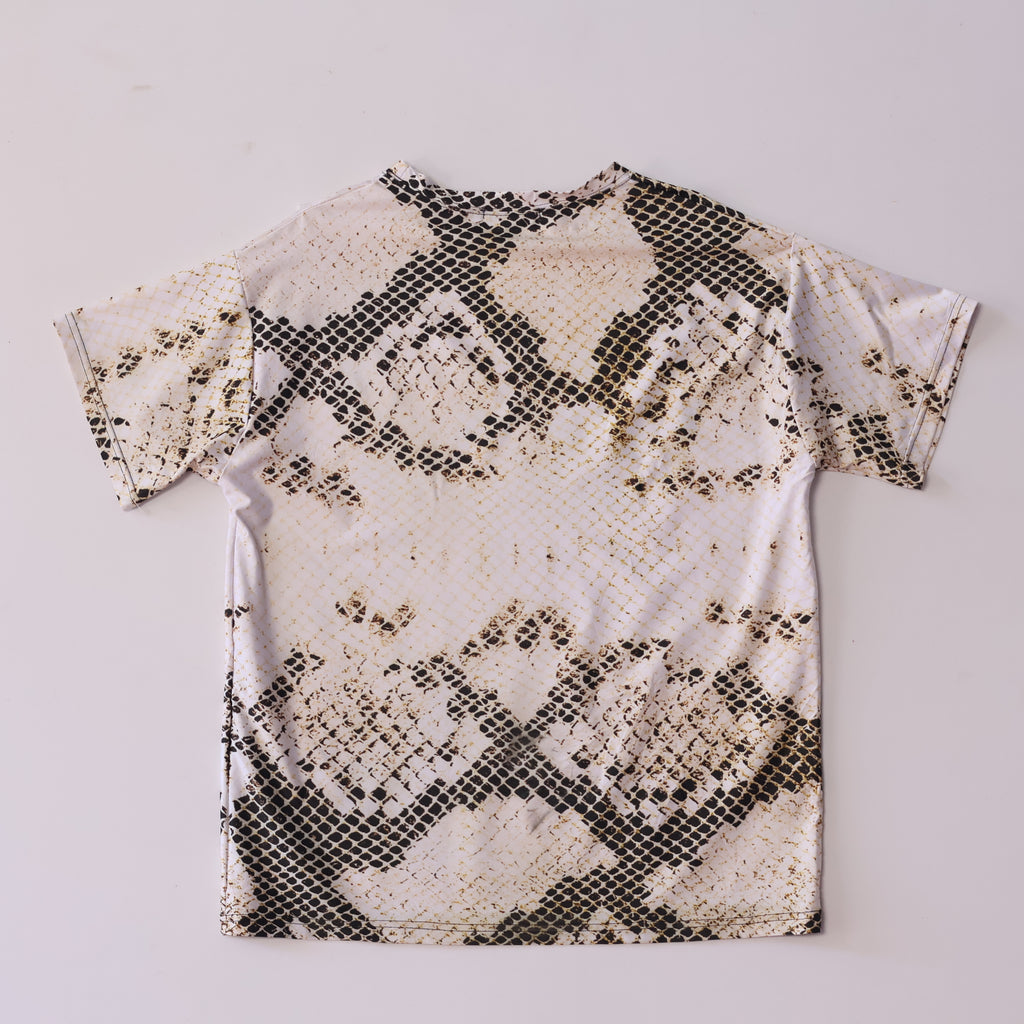 Men’s Snakeskin Pattern Tee - Chanel Logo Print - Size L