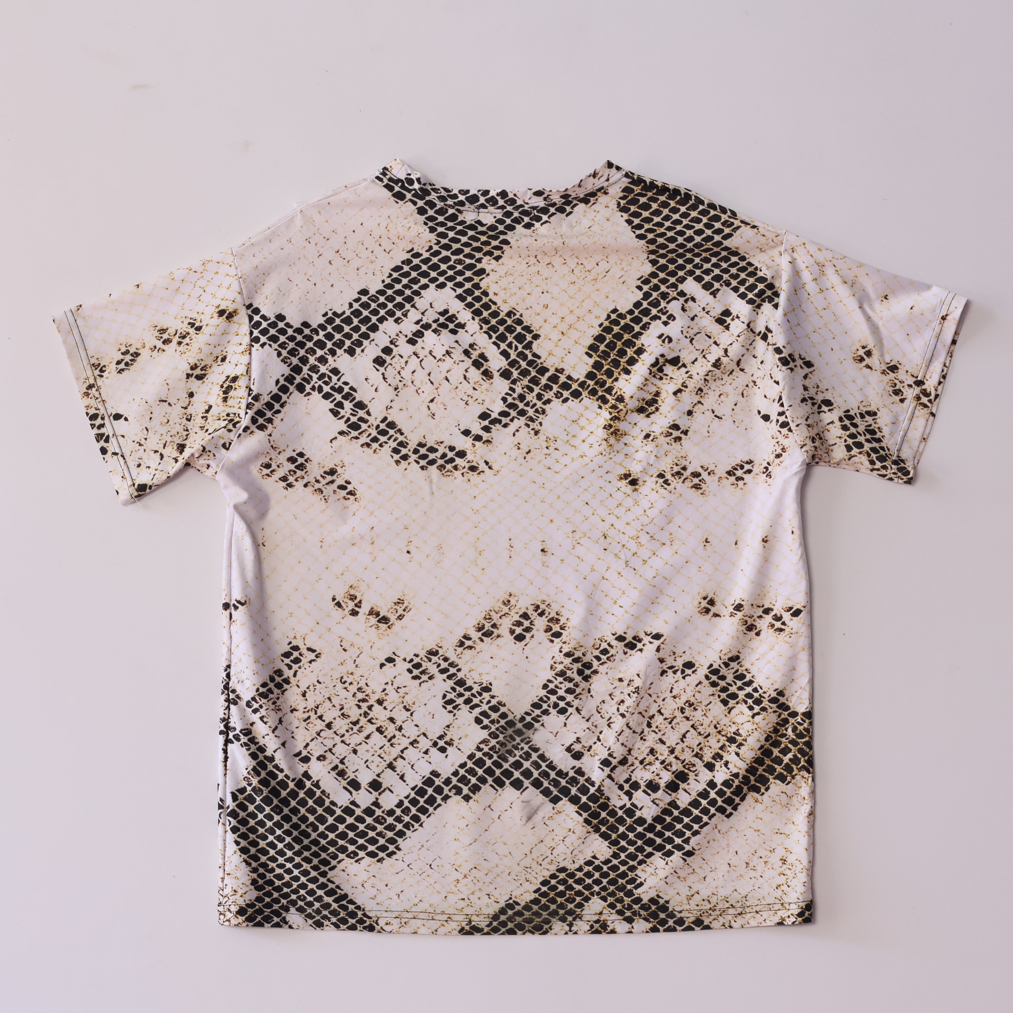 Men’s Snakeskin Pattern Tee - Chanel Logo Print - Size L