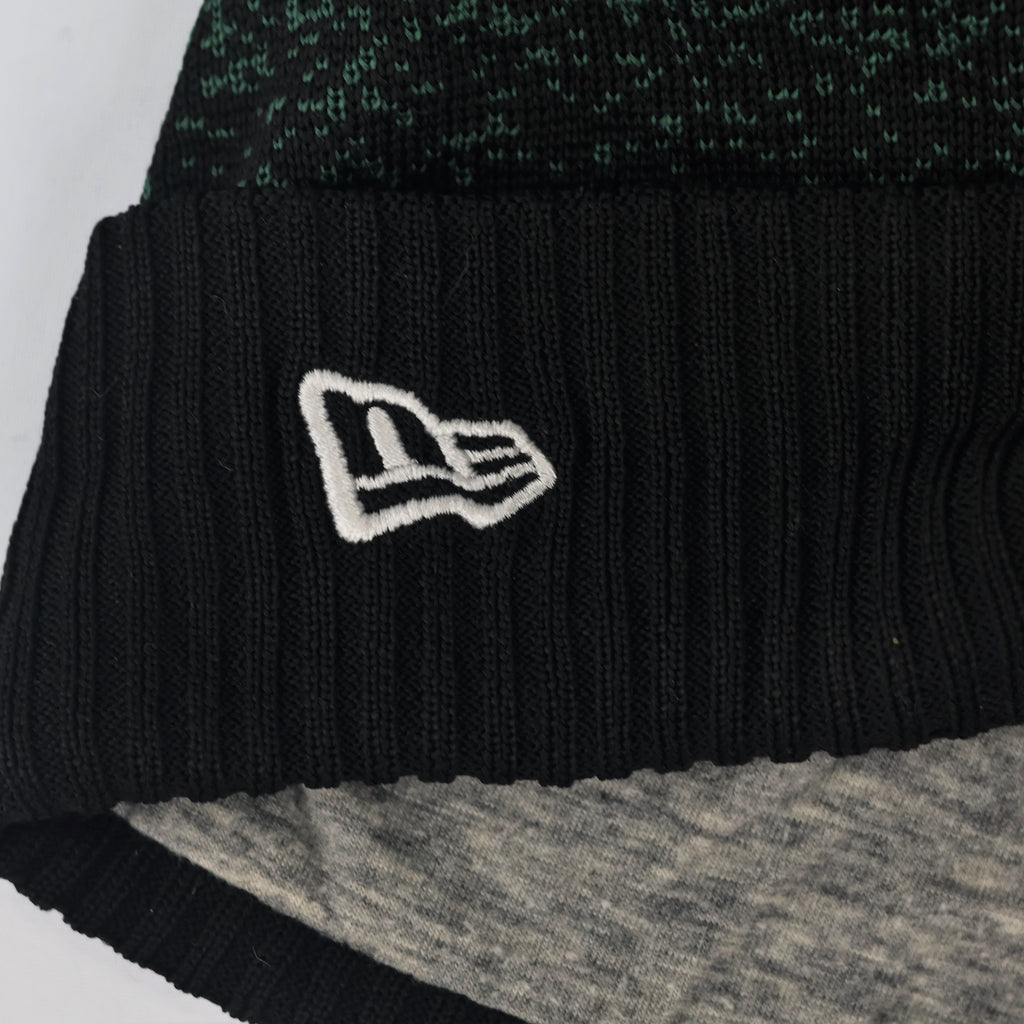 New Era Youth Winter Beanie - Black Green shade Knit Hat (Kids Size)