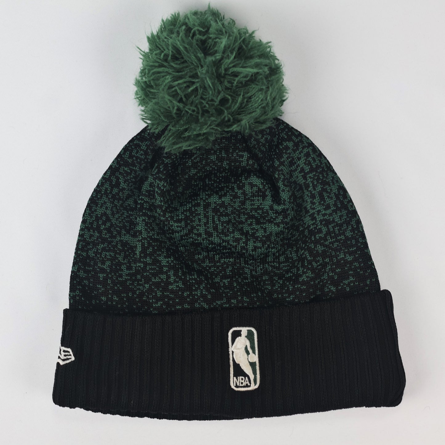 New Era Youth Winter Beanie - Black Green shade Knit Hat (Kids Size)