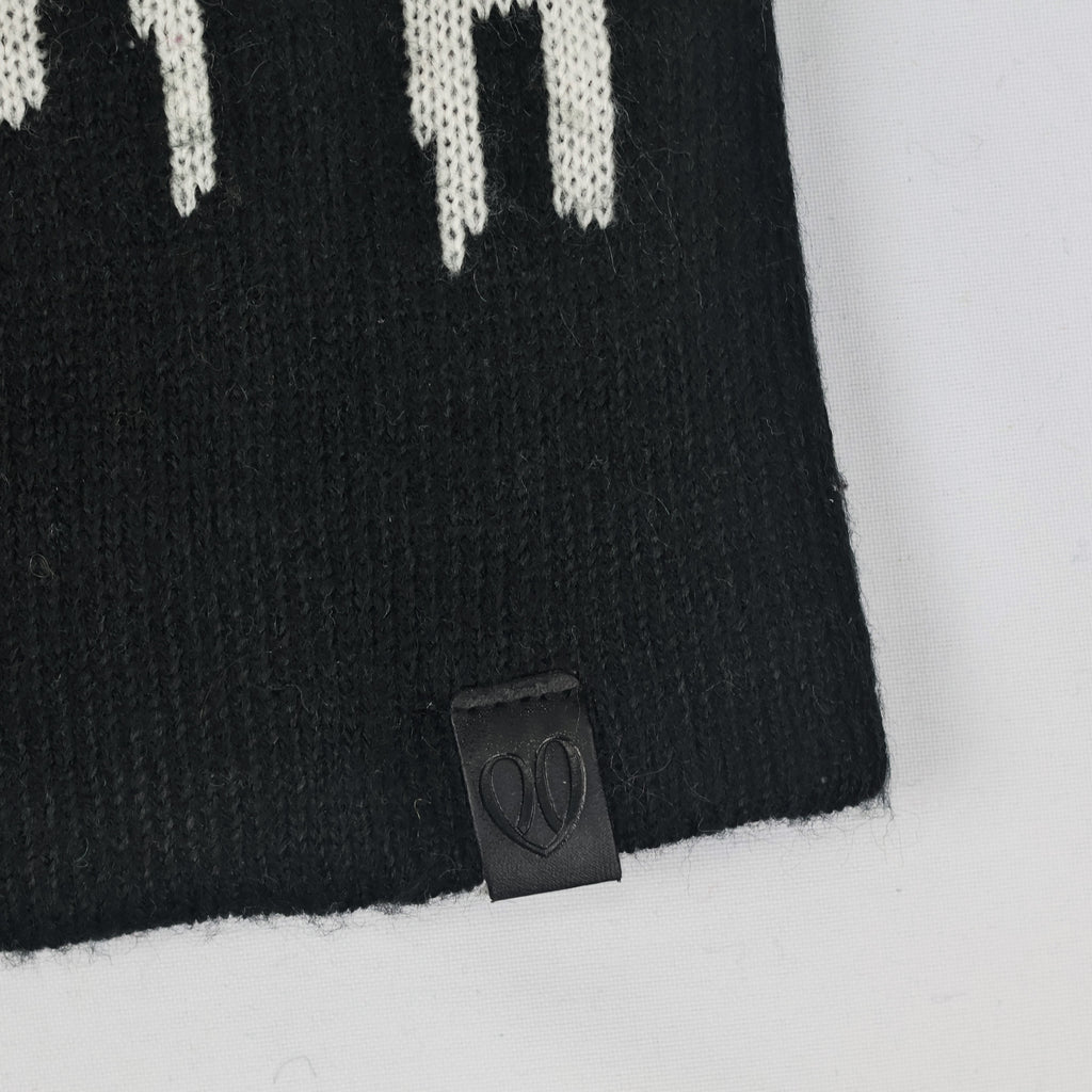 Edgy Black "PHYSCO" Black Thrifted Beanie - Gen Z Streetwear Knit Cap