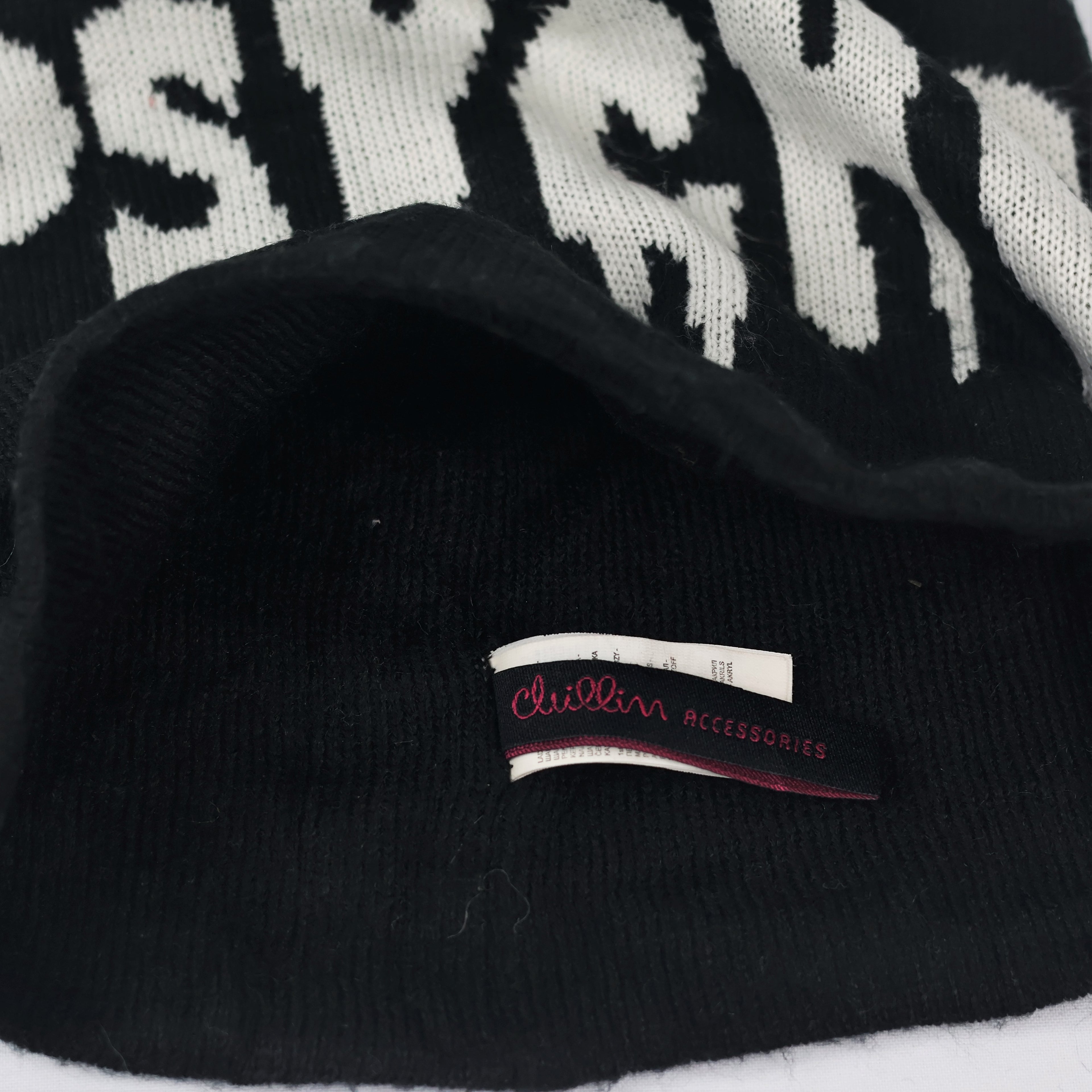 Edgy Black "PHYSCO" Black Thrifted Beanie - Gen Z Streetwear Knit Cap