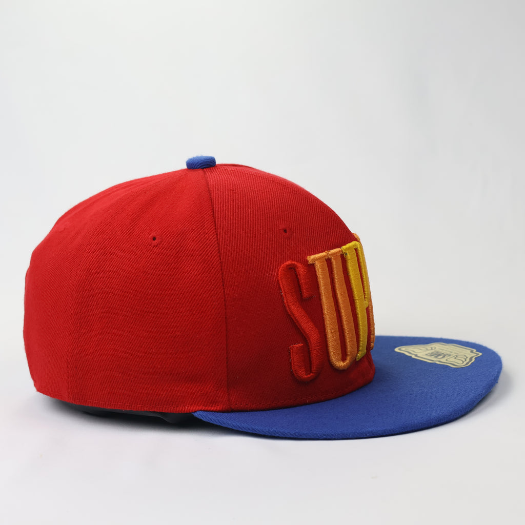 Vintage SMB Super Massive Bound Thrifted Snapback Cap - Red & Blue