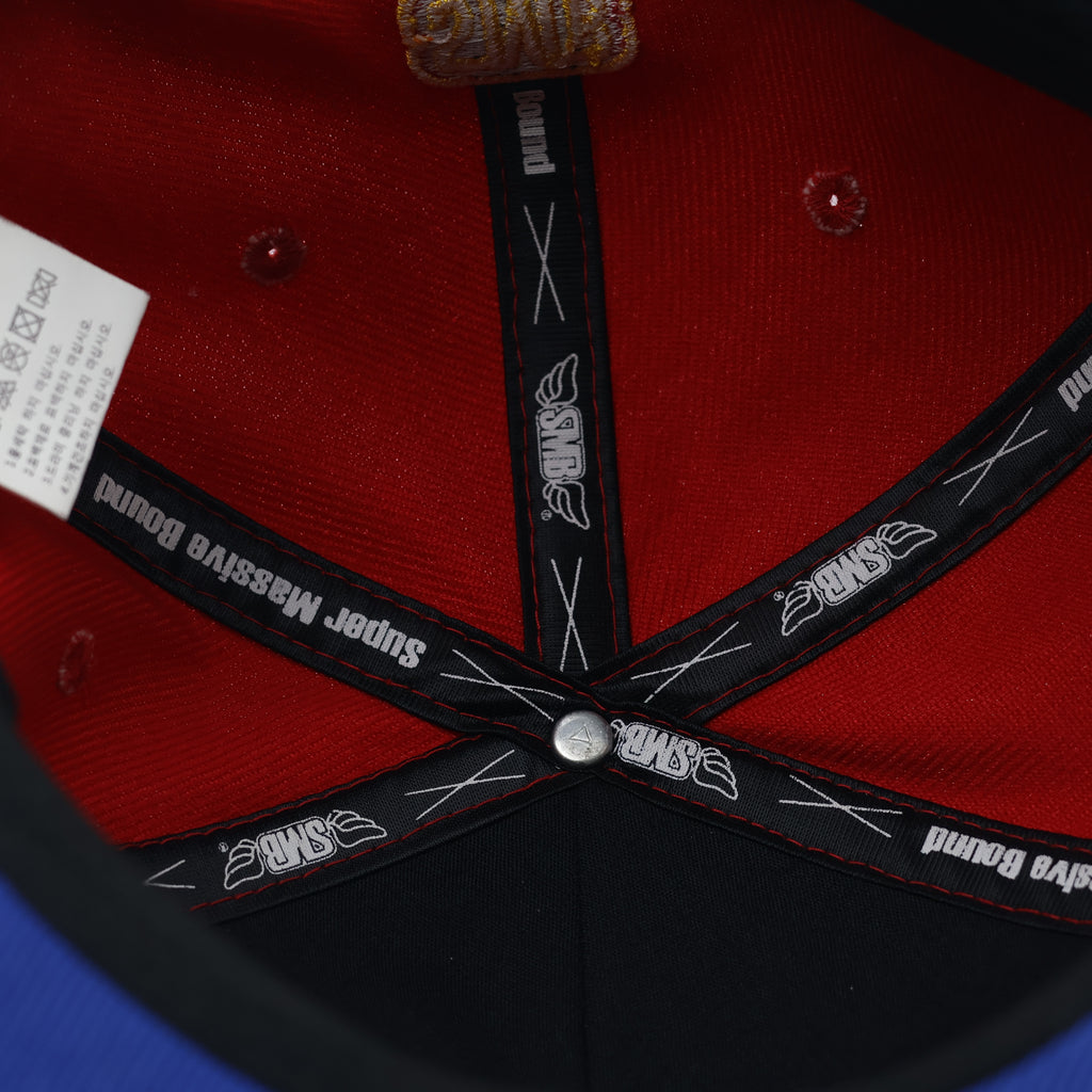 Vintage SMB Super Massive Bound Thrifted Snapback Cap - Red & Blue