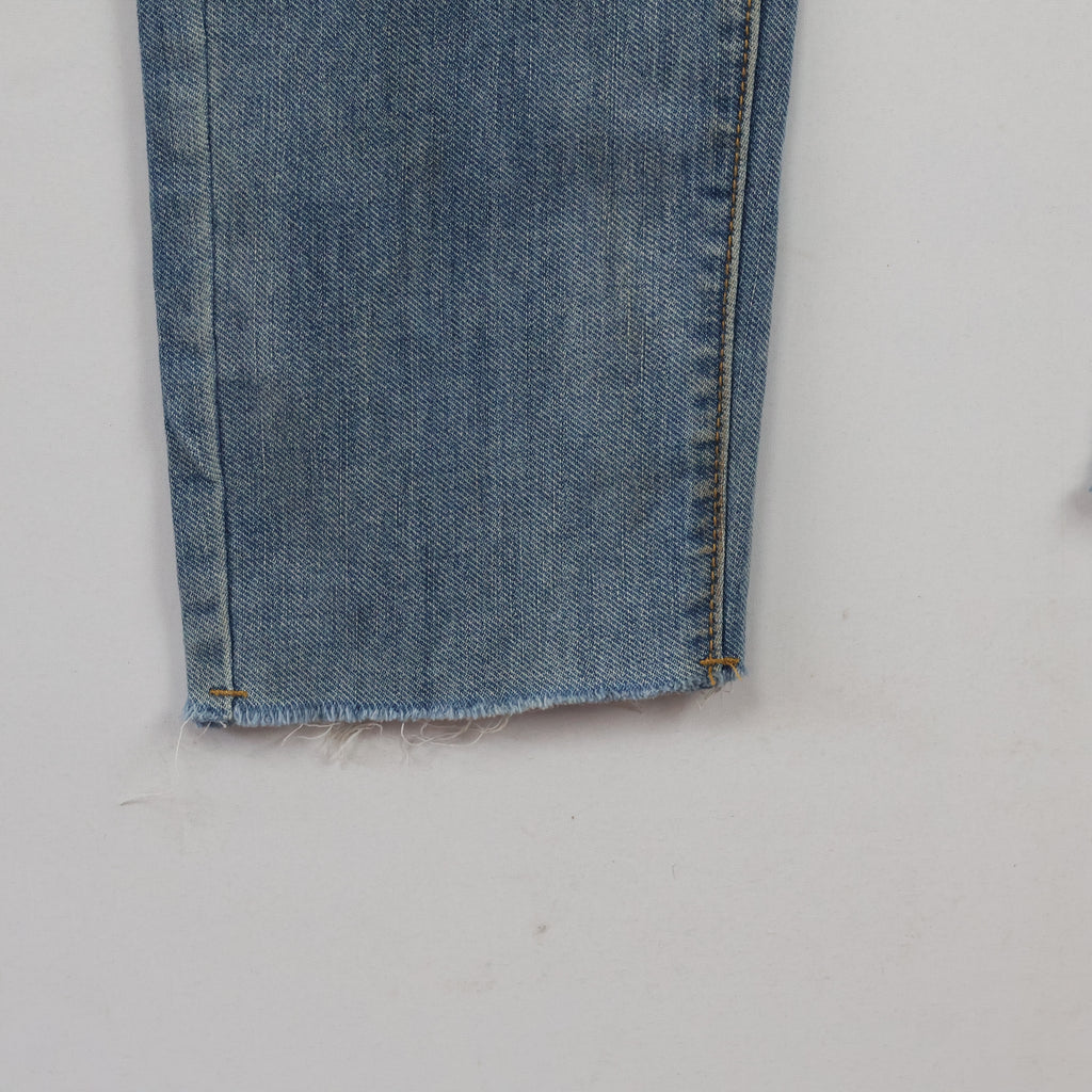 Men's Vintage Style Light Wash Raw Edge Denim 32-34/ J1068