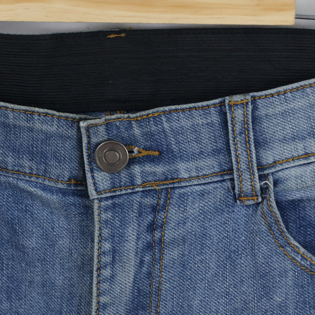 Men's Vintage Style Light Wash Raw Edge Denim 32-34/ J1068