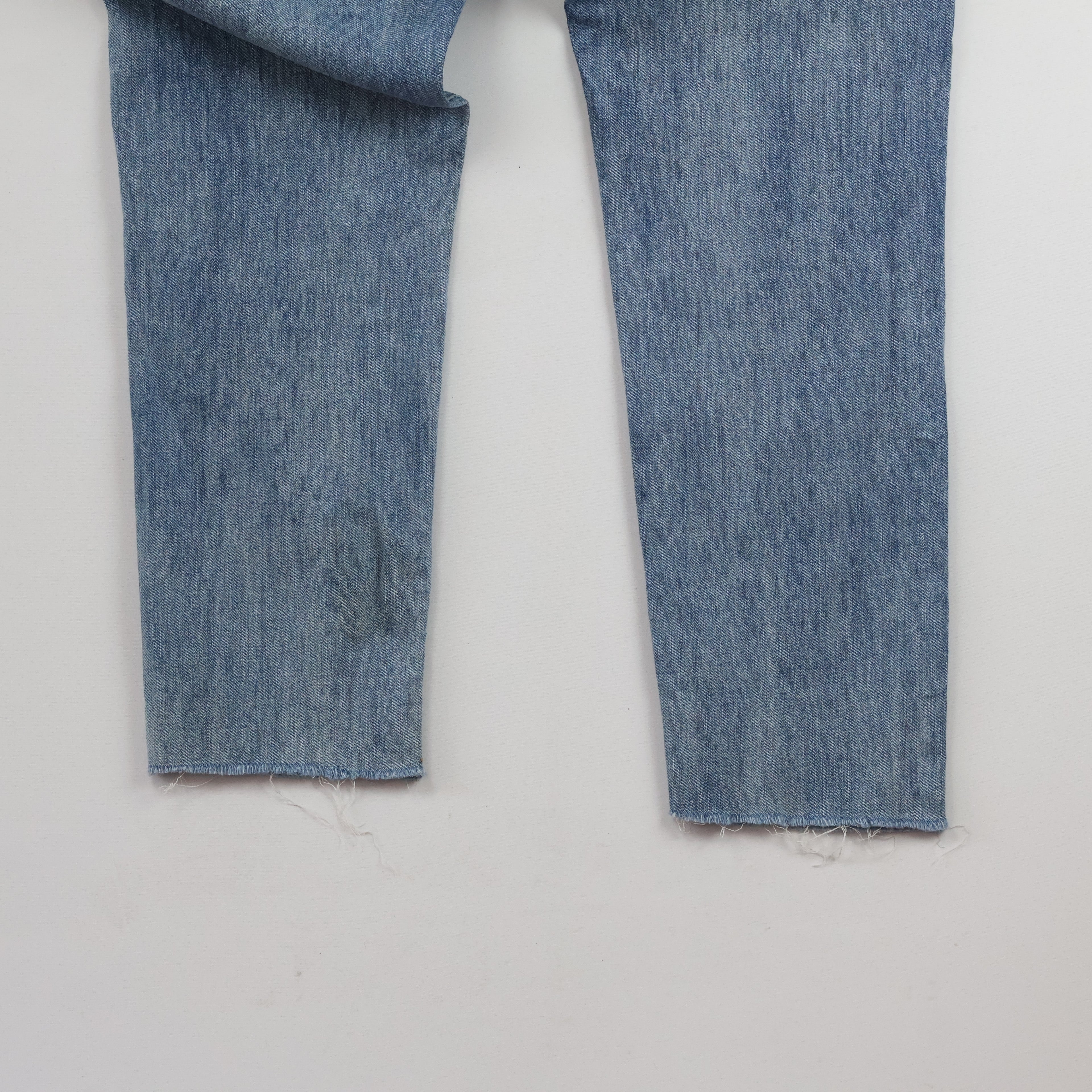Men's Vintage Style Light Wash Raw Edge Denim 32-34/ J1068