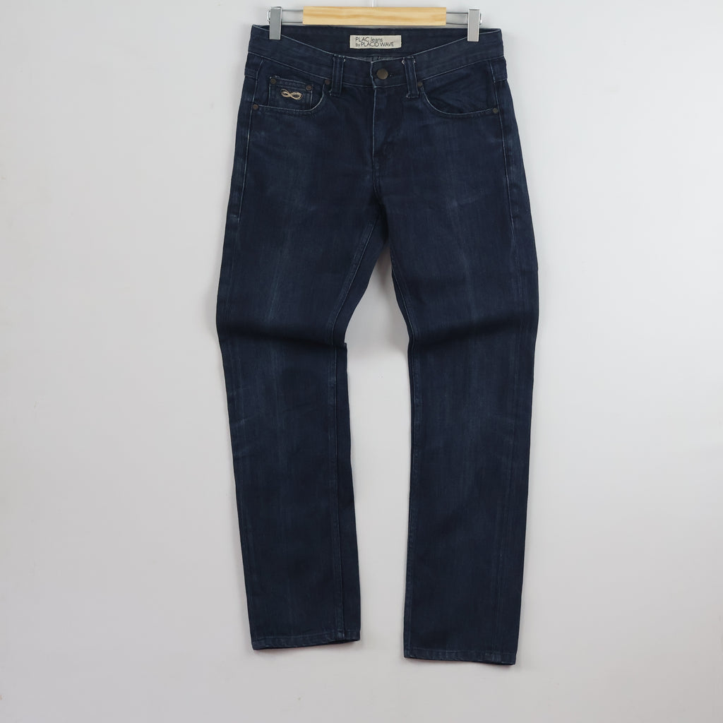Thrifted Men's PLAC Jeans Dark Blue Slim Fit Denim_30 Waist/ J1067