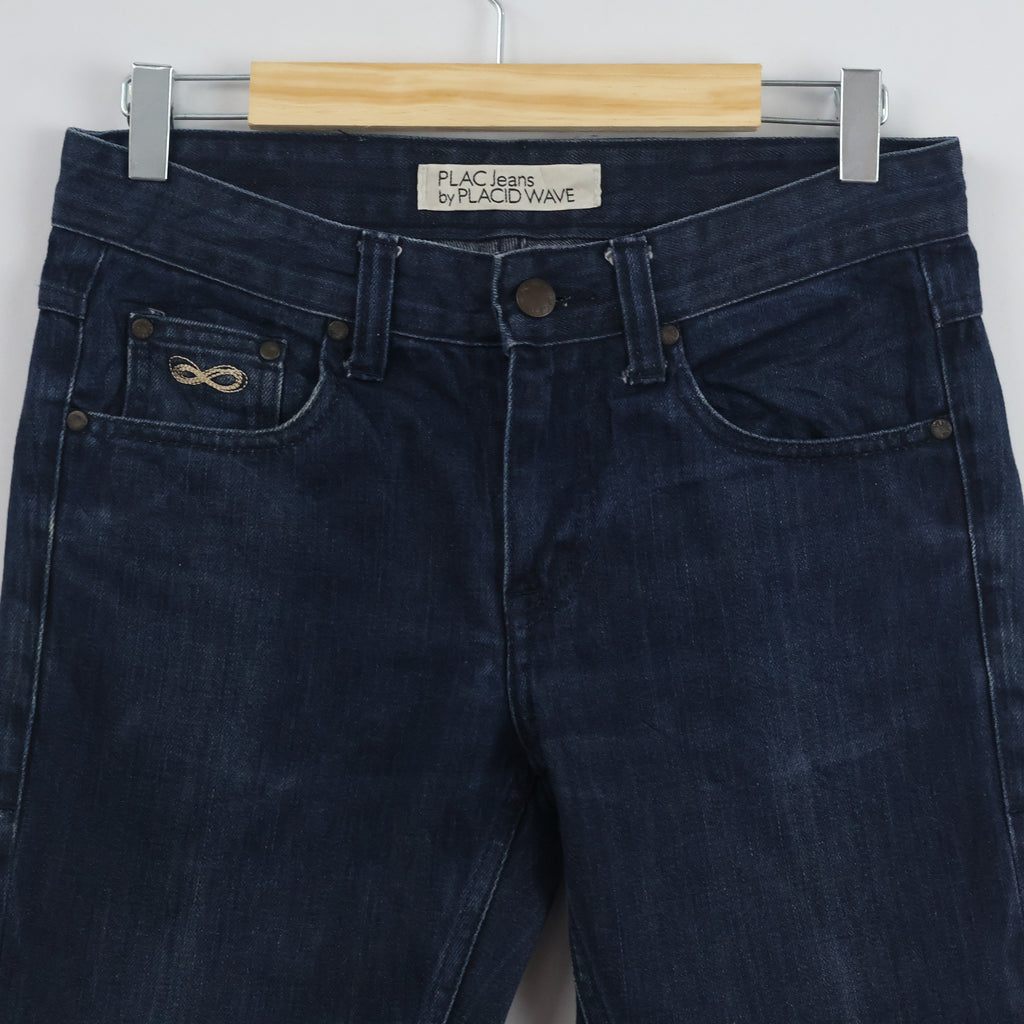 Thrifted Men's PLAC Jeans Dark Blue Slim Fit Denim_30 Waist/ J1067