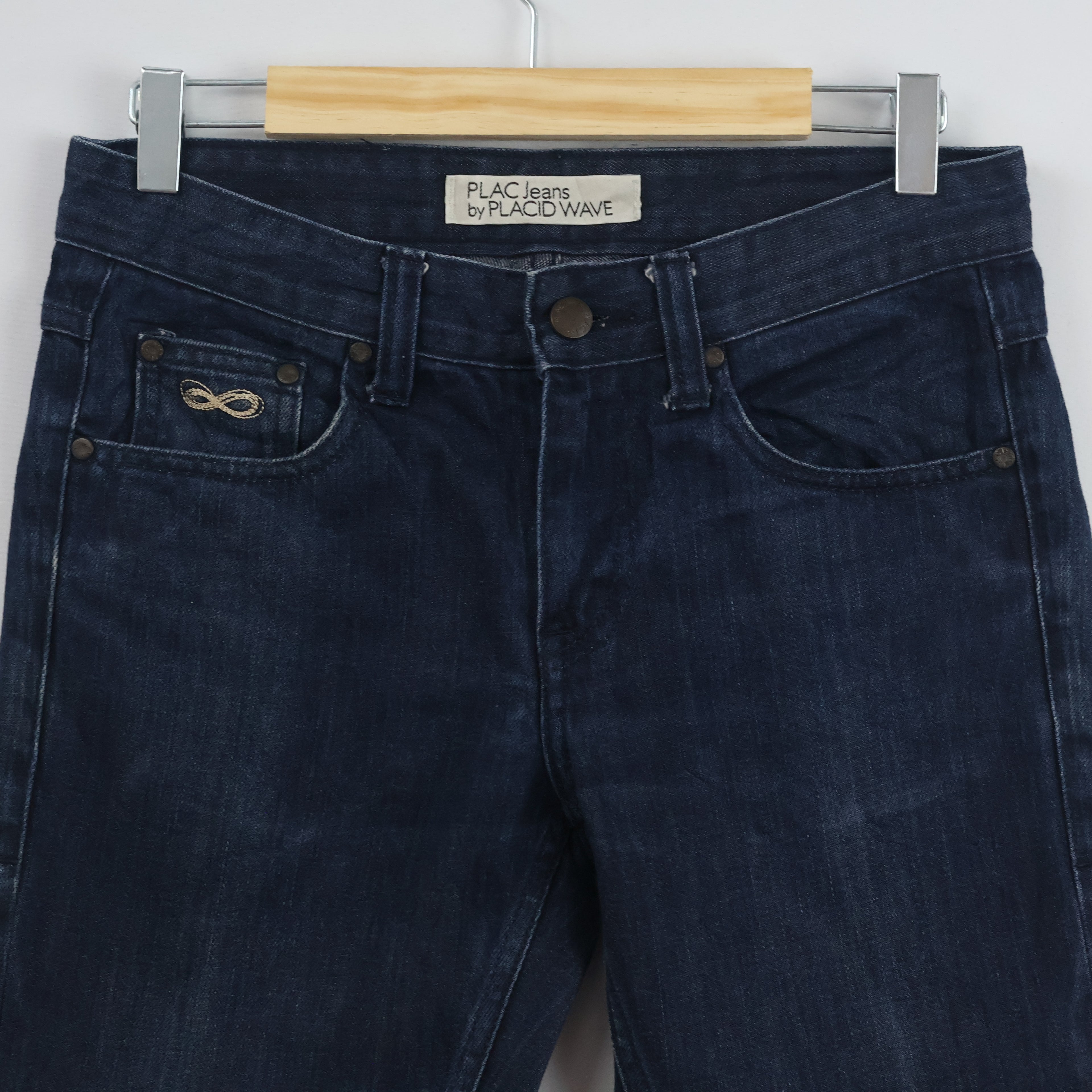 Thrifted Men's PLAC Jeans Dark Blue Slim Fit Denim_30 Waist/ J1067