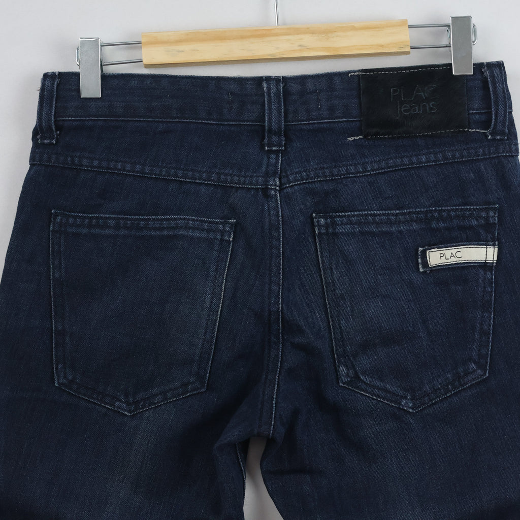 Thrifted Men's PLAC Jeans Dark Blue Slim Fit Denim_30 Waist/ J1067