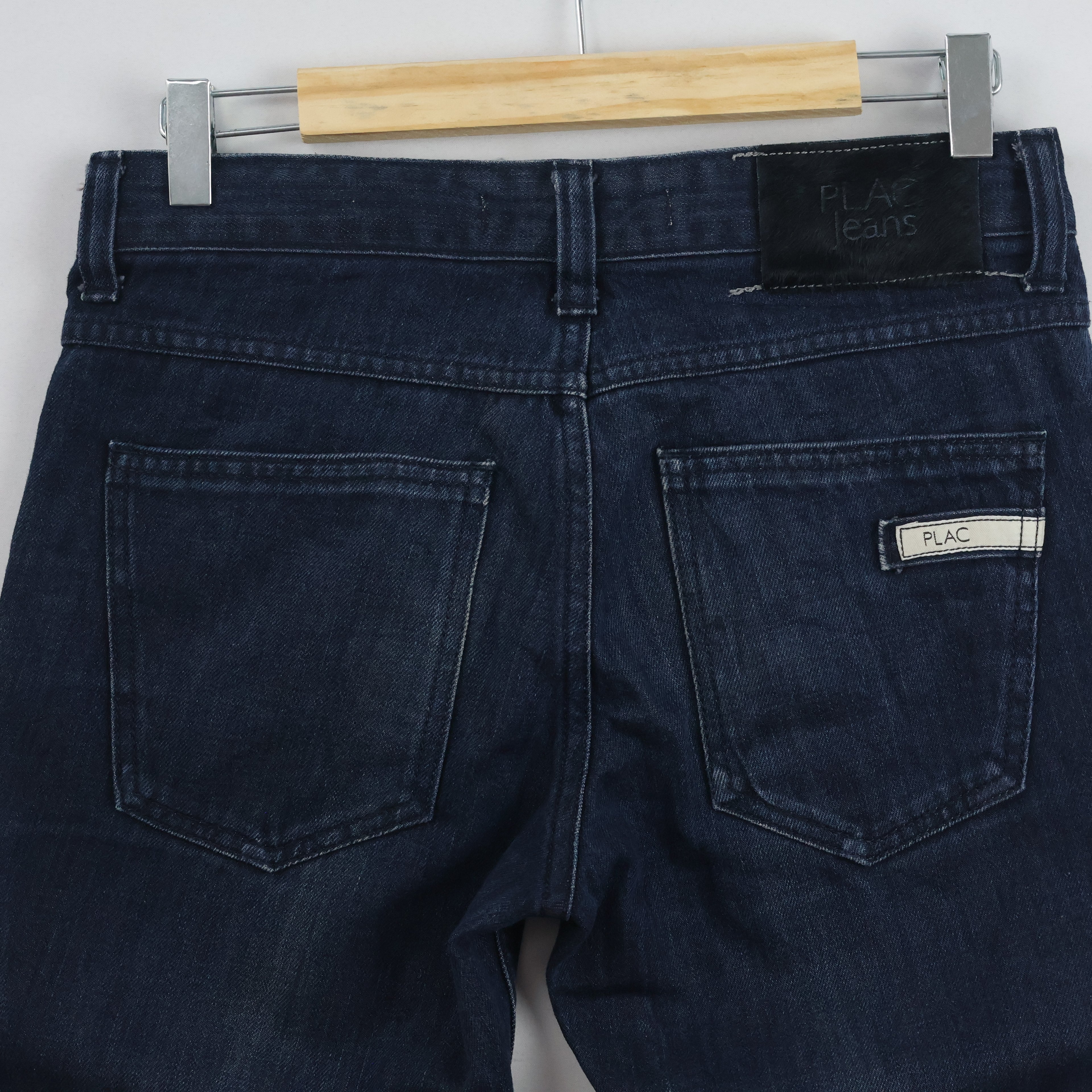 Thrifted Men's PLAC Jeans Dark Blue Slim Fit Denim_30 Waist/ J1067