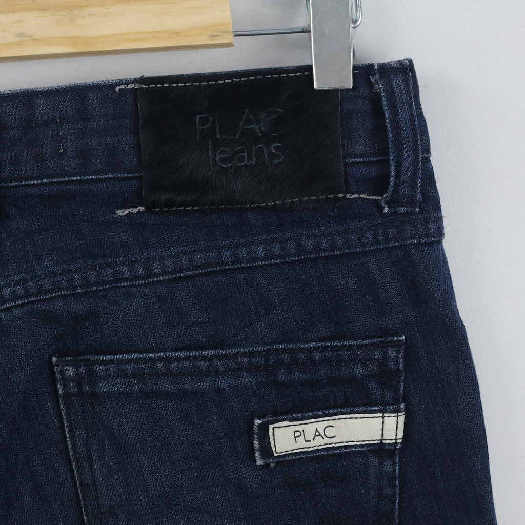 Thrifted Men's PLAC Jeans Dark Blue Slim Fit Denim_30 Waist/ J1067