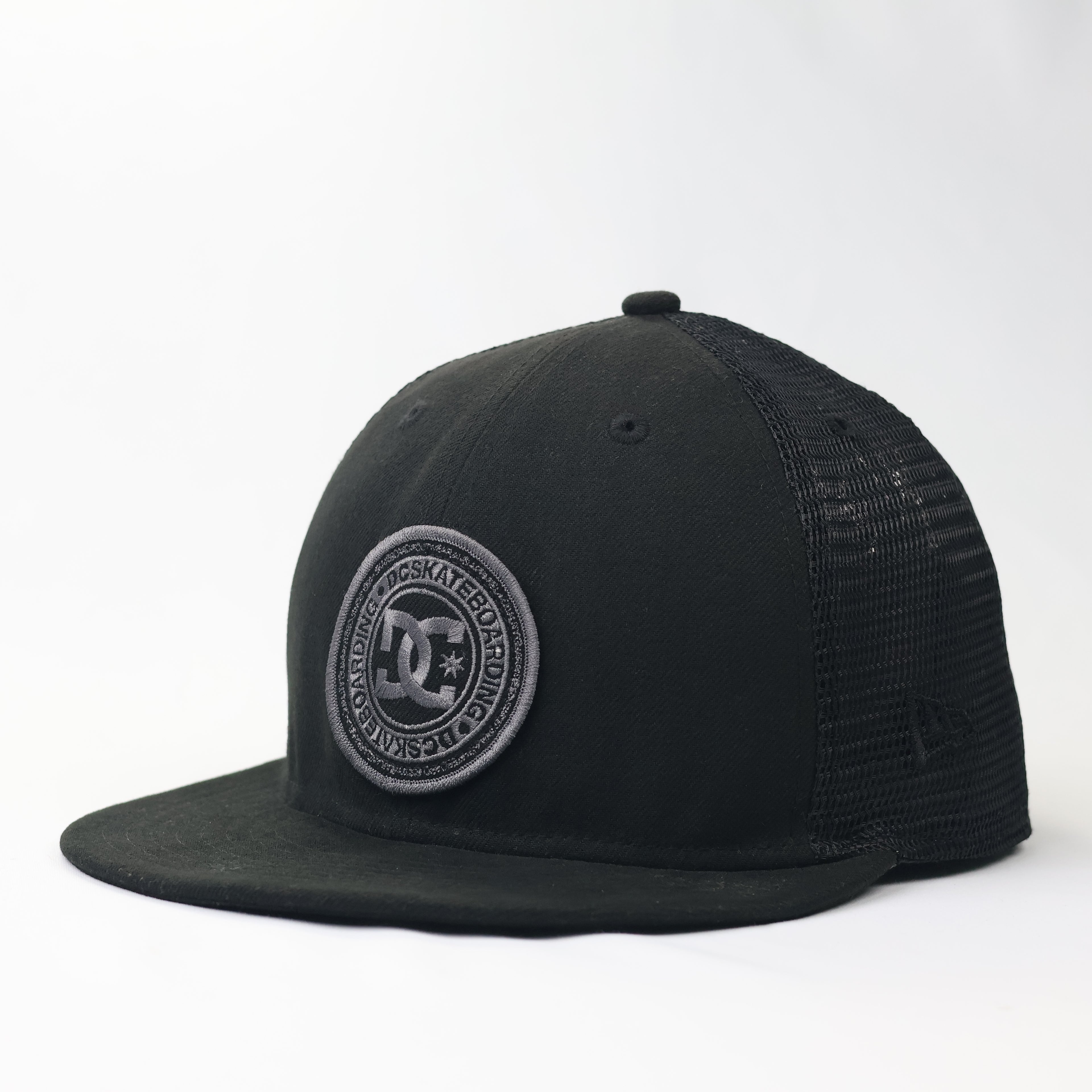 DC Shoes x New Era 59FIFTY Fitted Trucker Thrifted Hat - Black Skateboard Cap