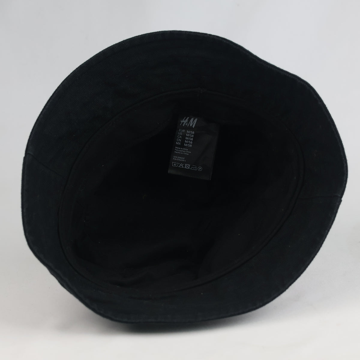 Thrifted H&M Black Cotton Twill Bucket Hat (Size M / 58 cm)