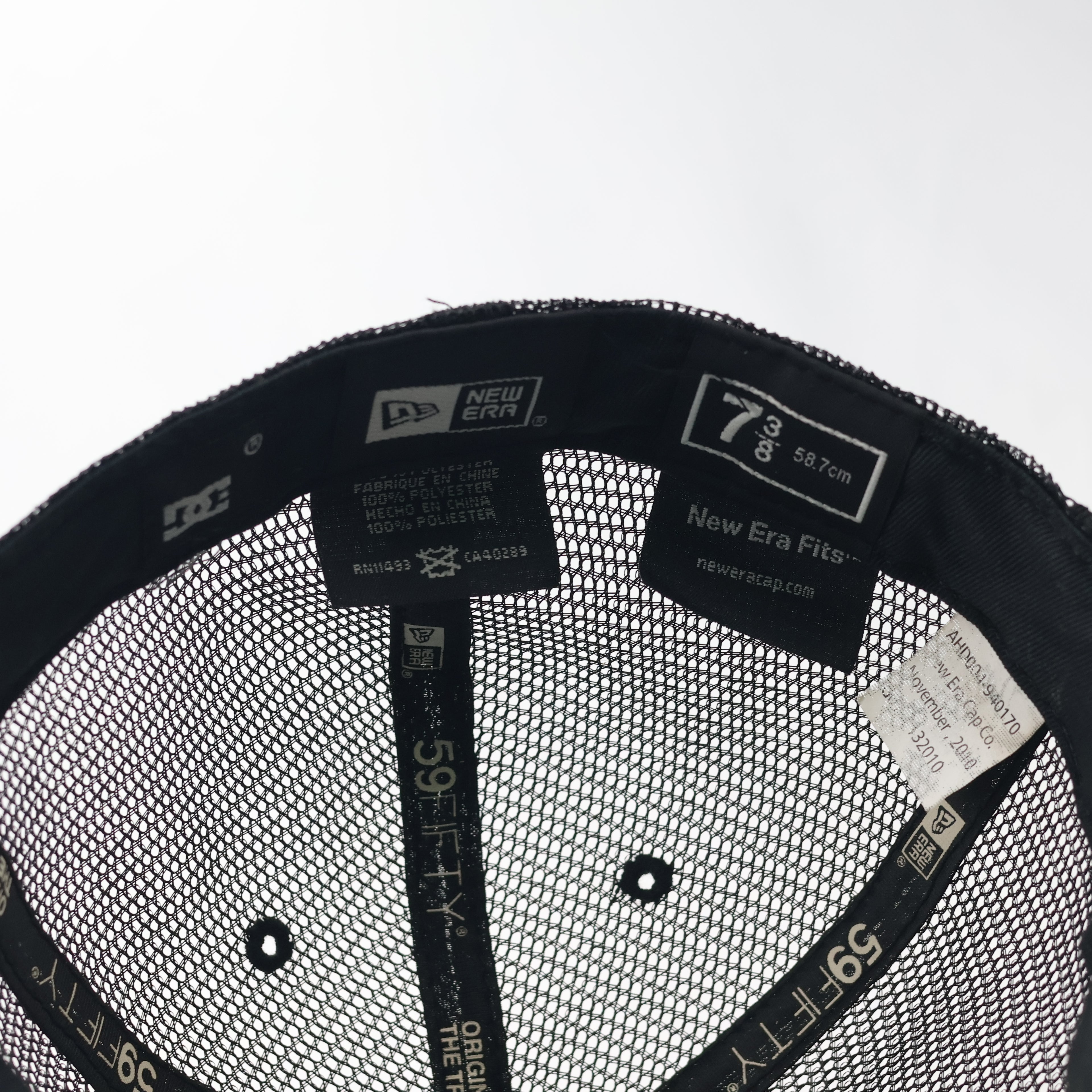DC Shoes x New Era 59FIFTY Fitted Trucker Thrifted Hat - Black Skateboard Cap