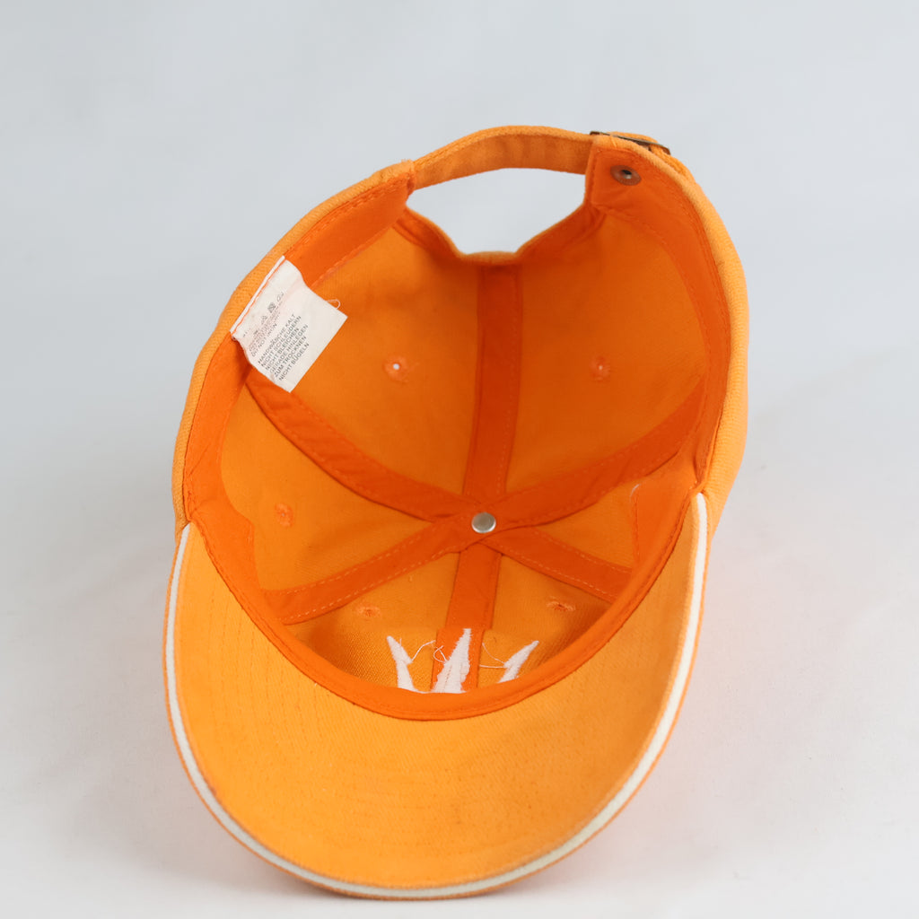 Thrifted Orange Cotton Baseball Cap with White Trident Logo (56-58 cm) | 11010
