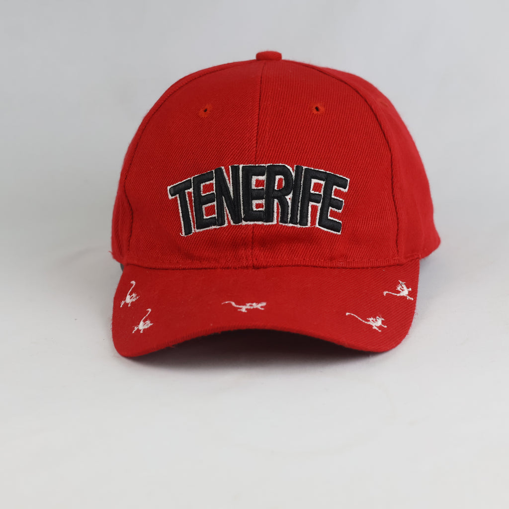 Thrifted Tenerife Spain Red Gecko Lizard Embroidered Hat (Size 57–58 cm)  | 10886
