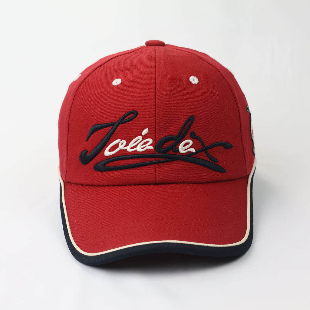 Vintage Red Performance Golf Hat with Black & Cream Piping - JDX