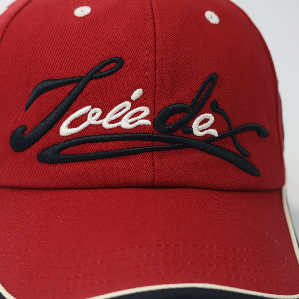 Vintage Red Performance Golf Hat with Black & Cream Piping - JDX