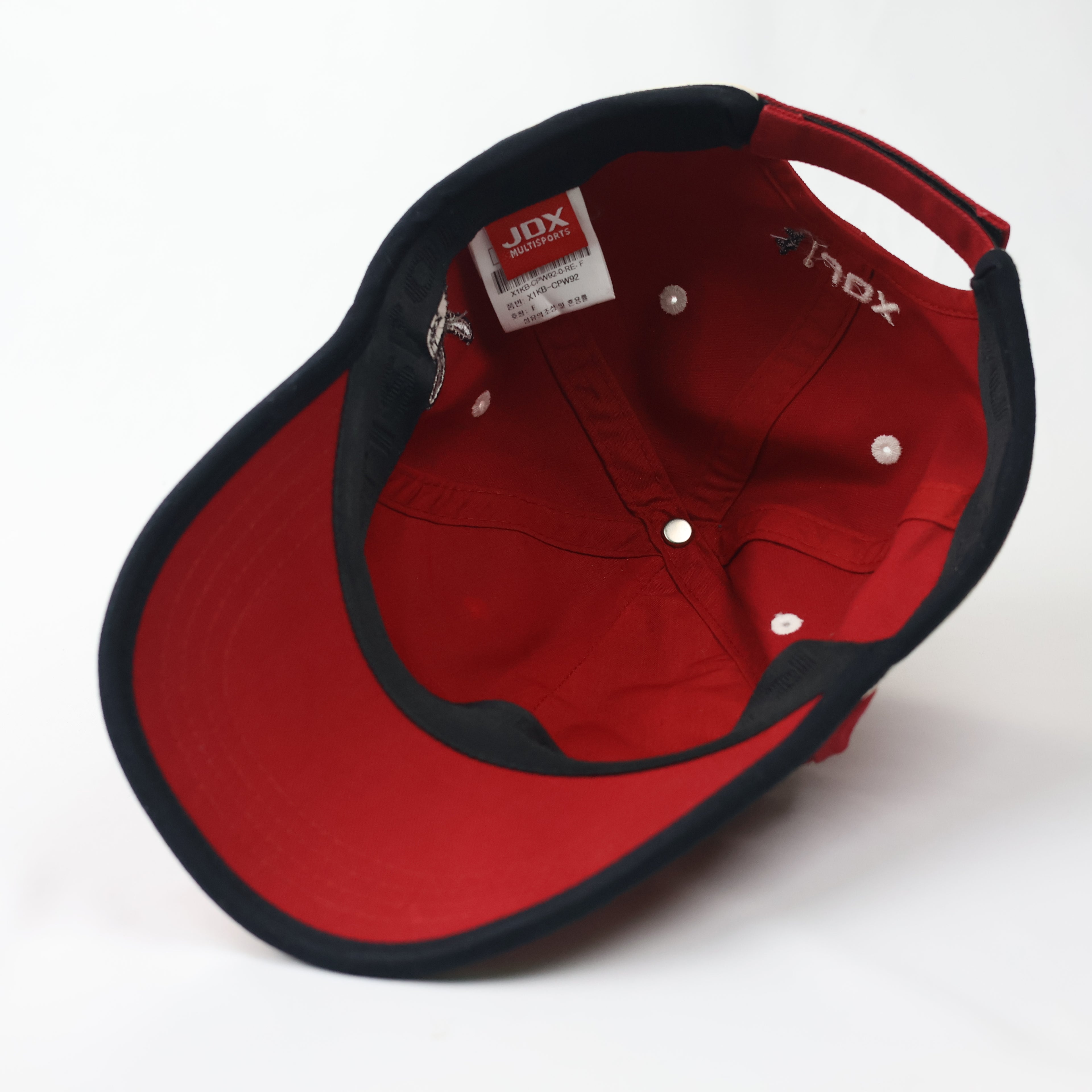Vintage Red Performance Golf Hat with Black & Cream Piping - JDX