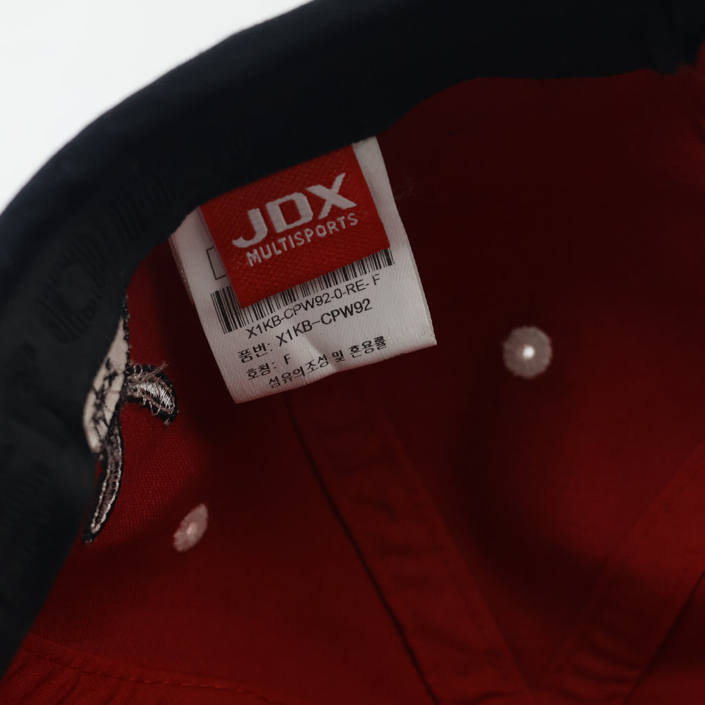 Vintage Red Performance Golf Hat with Black & Cream Piping - JDX