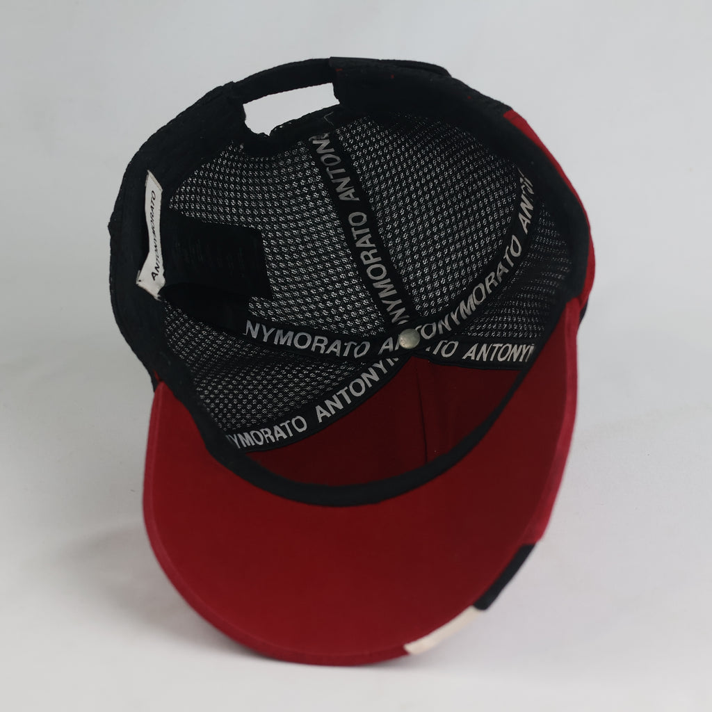 Thrifted Pre-Loved Antony Morato Logo Cap | Red/Black Mesh Adjustable Trucker Hat (57-59cm) | 10845