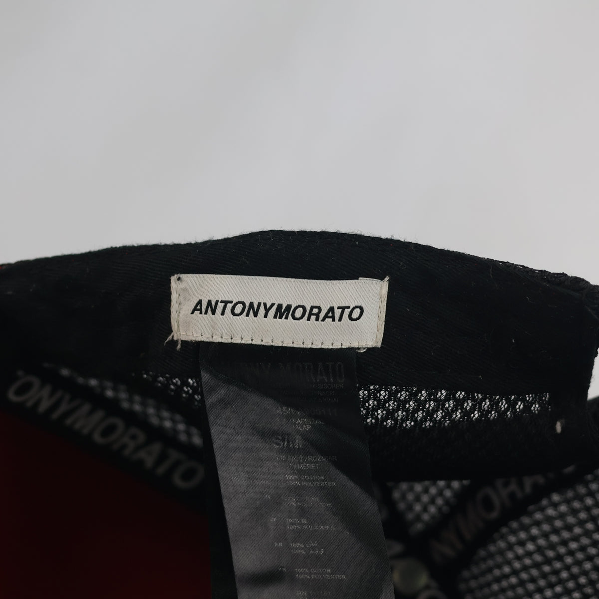 Thrifted Pre-Loved Antony Morato Logo Cap | Red/Black Mesh Adjustable Trucker Hat (57-59cm) | 10845