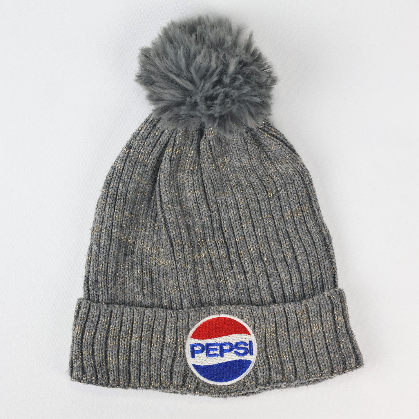 Official Pepsi Brand Winter Thrifted Beanie - Classic Blue Knit Hat with Logo