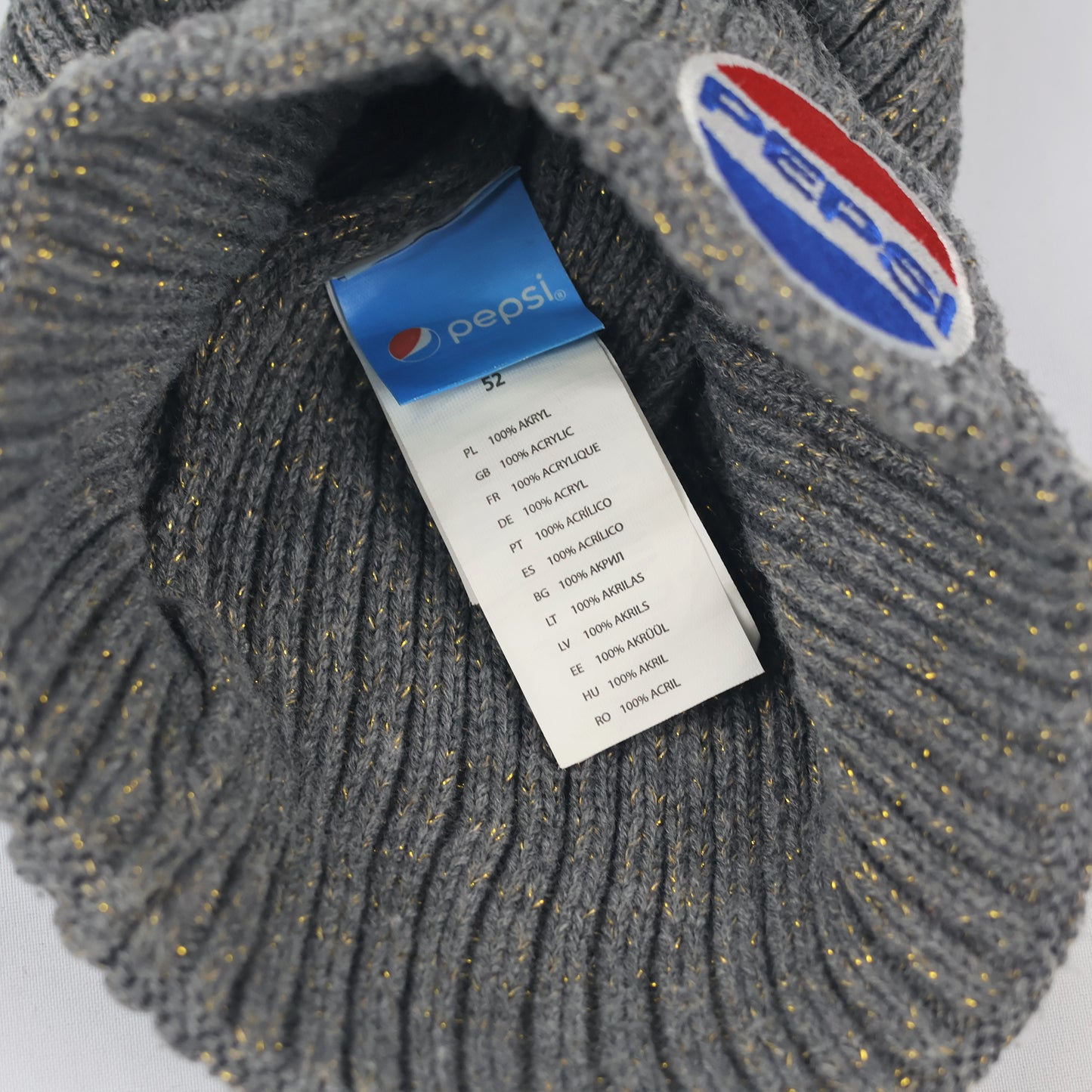 Official Pepsi Brand Winter Thrifted Beanie - Classic Blue Knit Hat with Logo