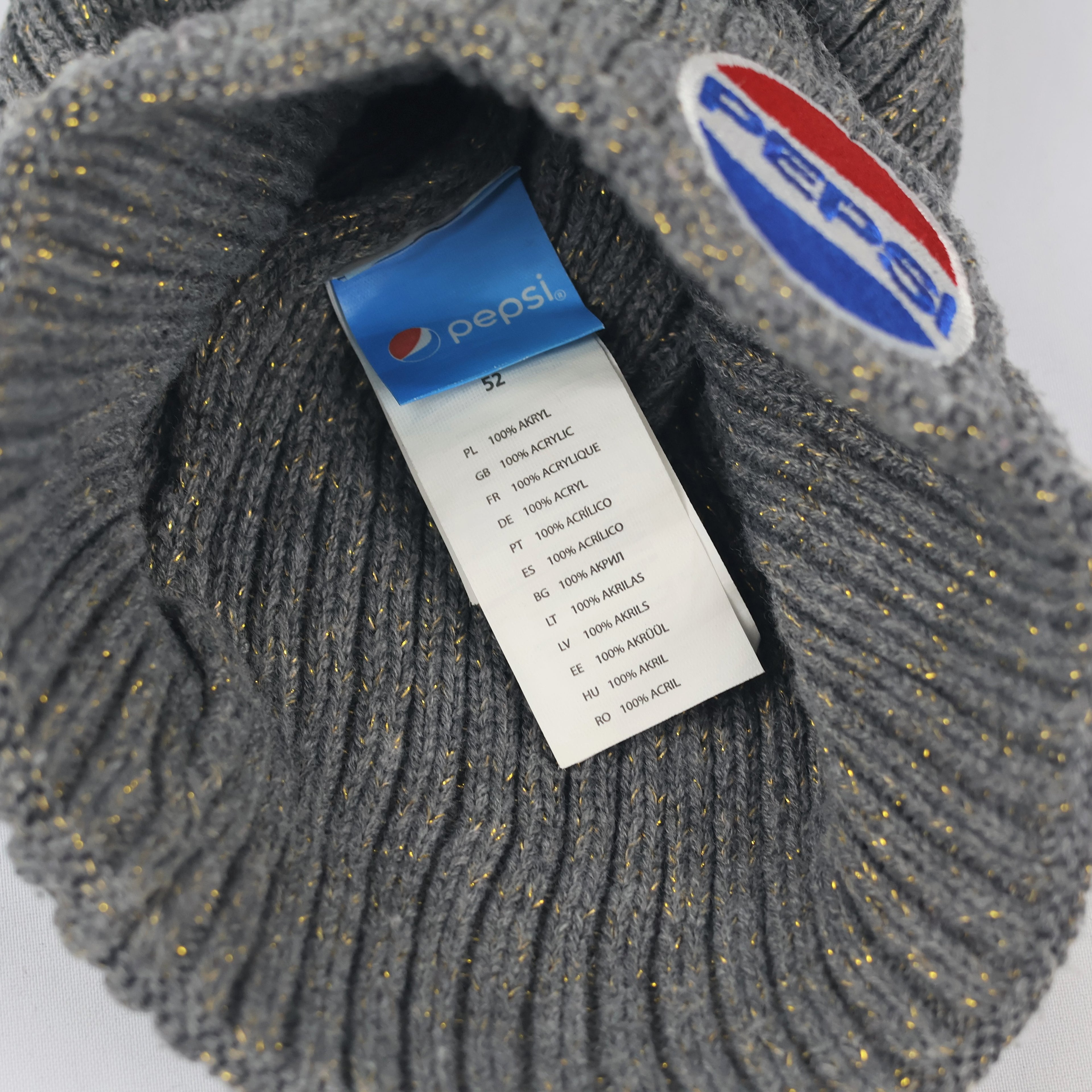 Official Pepsi Brand Winter Thrifted Beanie - Classic Blue Knit Hat with Logo