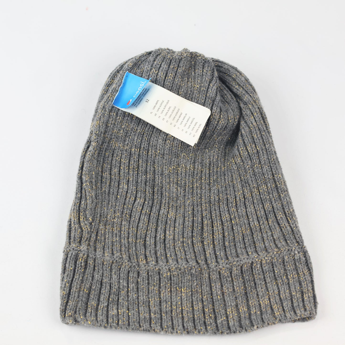 Official Pepsi Brand Winter Thrifted Beanie - Classic Blue Knit Hat with Logo