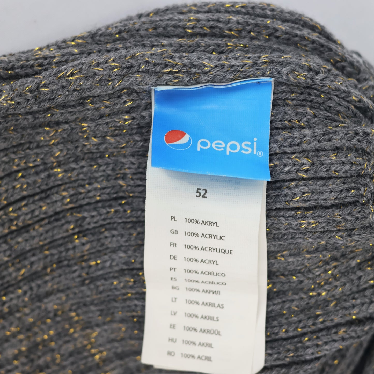 Official Pepsi Brand Winter Thrifted Beanie - Classic Blue Knit Hat with Logo