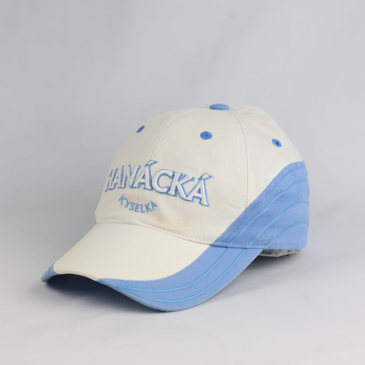 Thrifted Hanácká Kyselka Blue & White Baseball Cap - PEMI Promotional Hat (55-57cm) | 10846