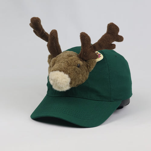 Euro Souvenirs Germany Reindeer Cap - Green Novelty Plush Mascot Hat