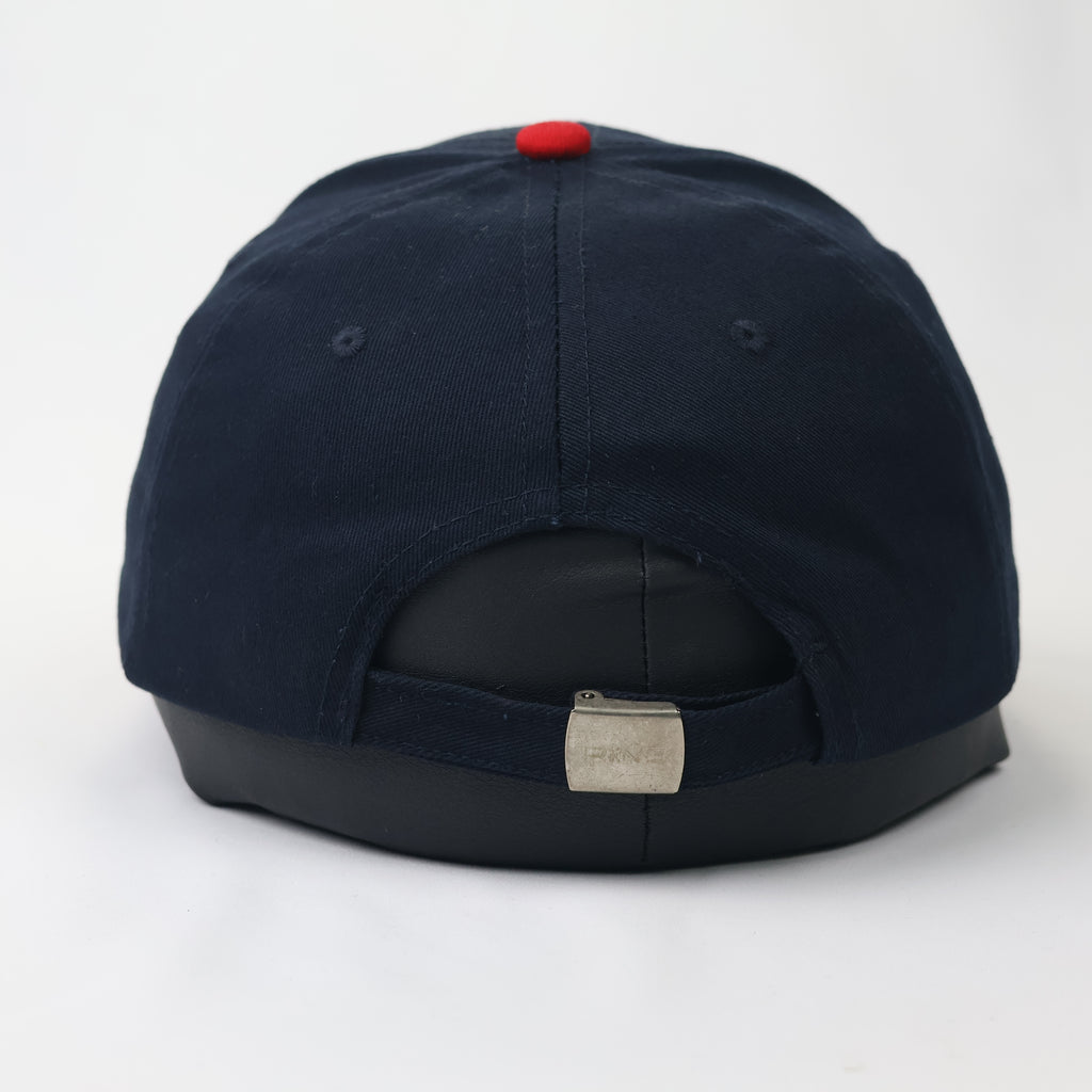 PING Sports Navy Blue Baseball Thrifted Cap - White & Red 3D Embroidery