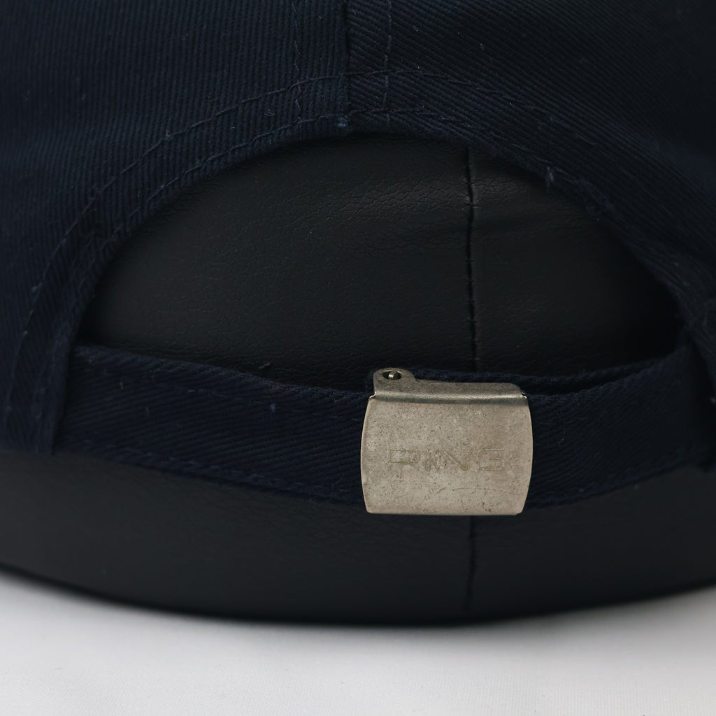 PING Sports Navy Blue Baseball Thrifted Cap - White & Red 3D Embroidery