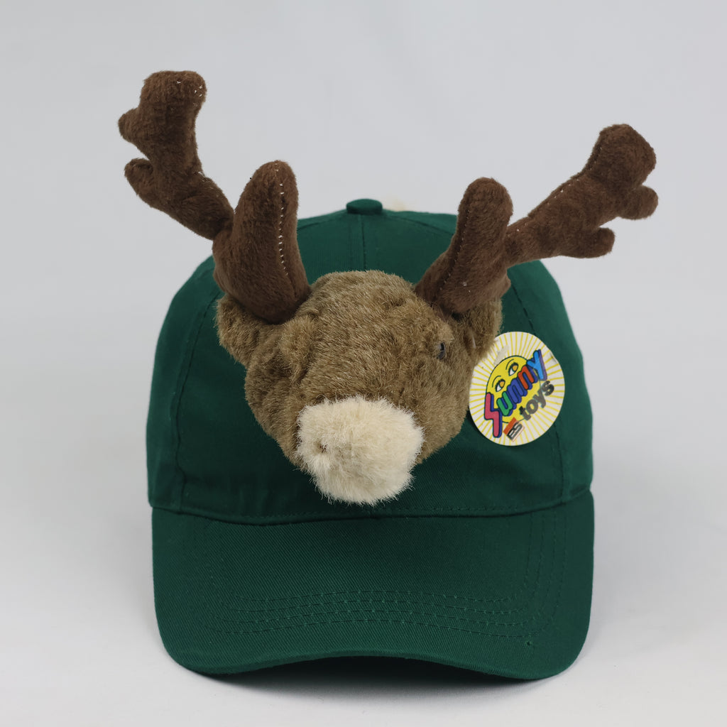Euro Souvenirs Germany Reindeer Cap - Green Novelty Plush Mascot Hat
