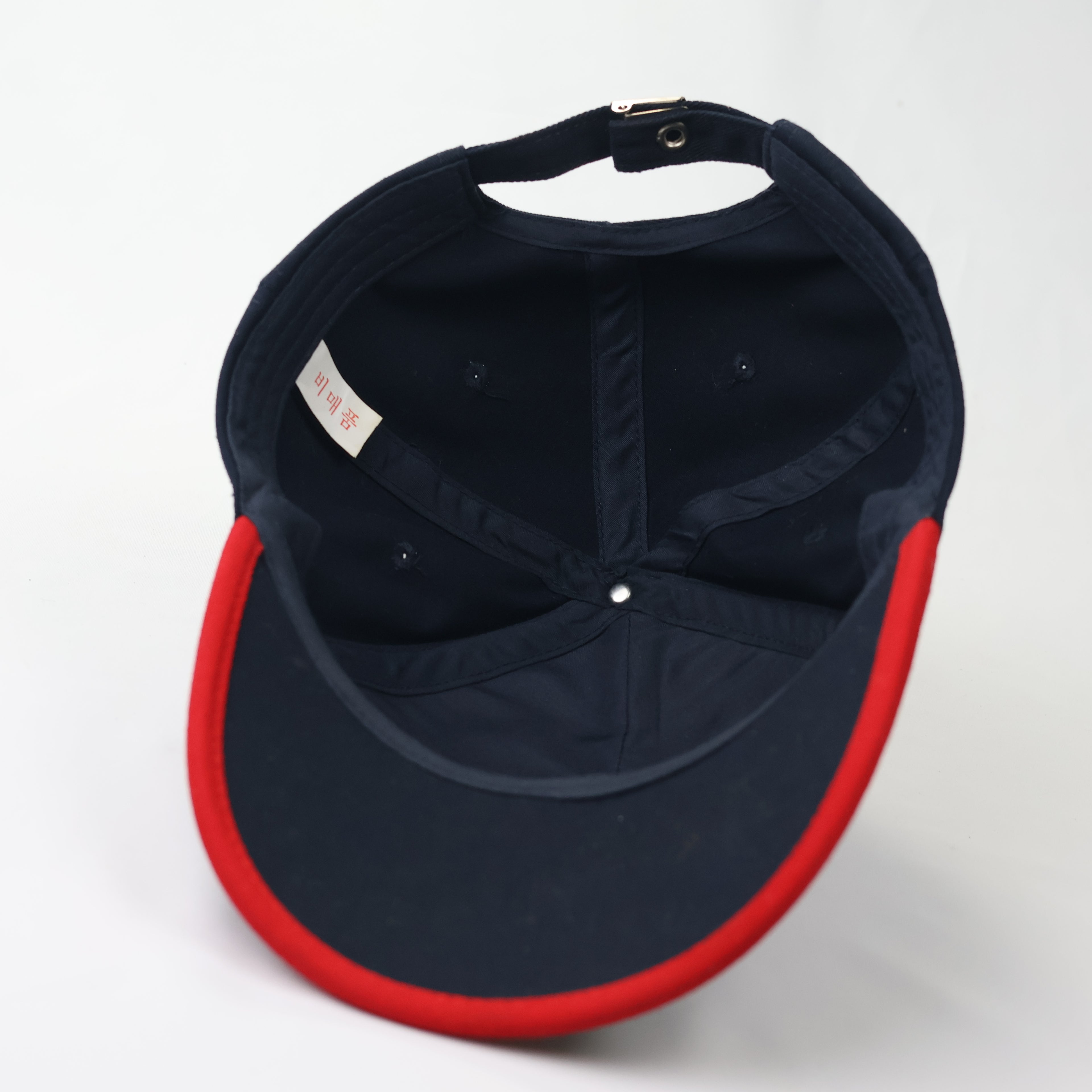 PING Sports Navy Blue Baseball Thrifted Cap - White & Red 3D Embroidery