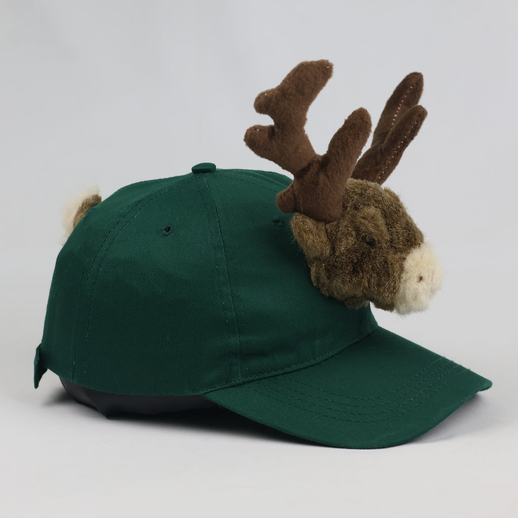 Euro Souvenirs Germany Reindeer Cap - Green Novelty Plush Mascot Hat