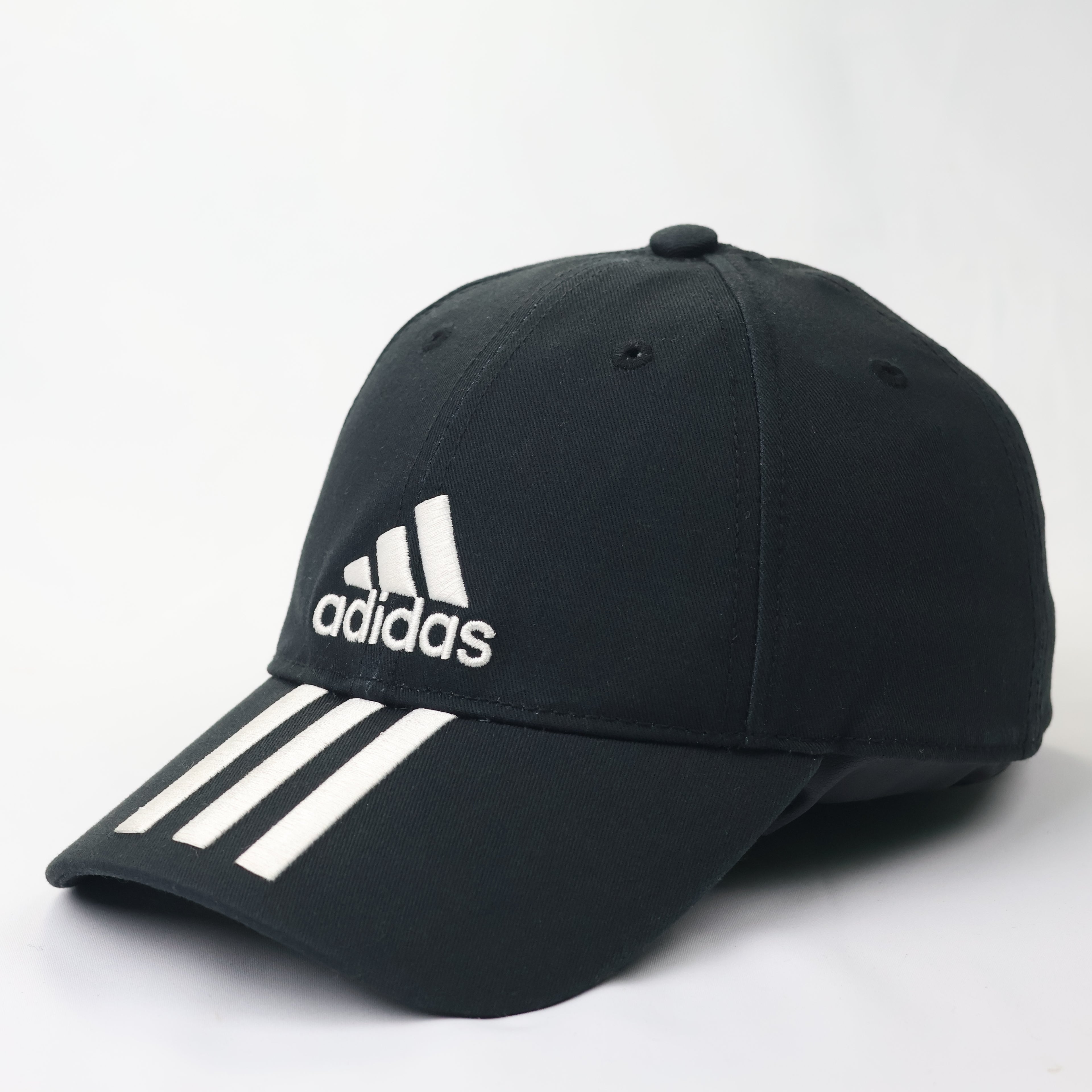 Authentic Adidas 3-Stripe Embroidered Black Thrifted Baseball Cap