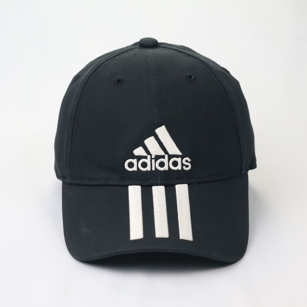 Authentic Adidas 3-Stripe Embroidered Black Thrifted Baseball Cap