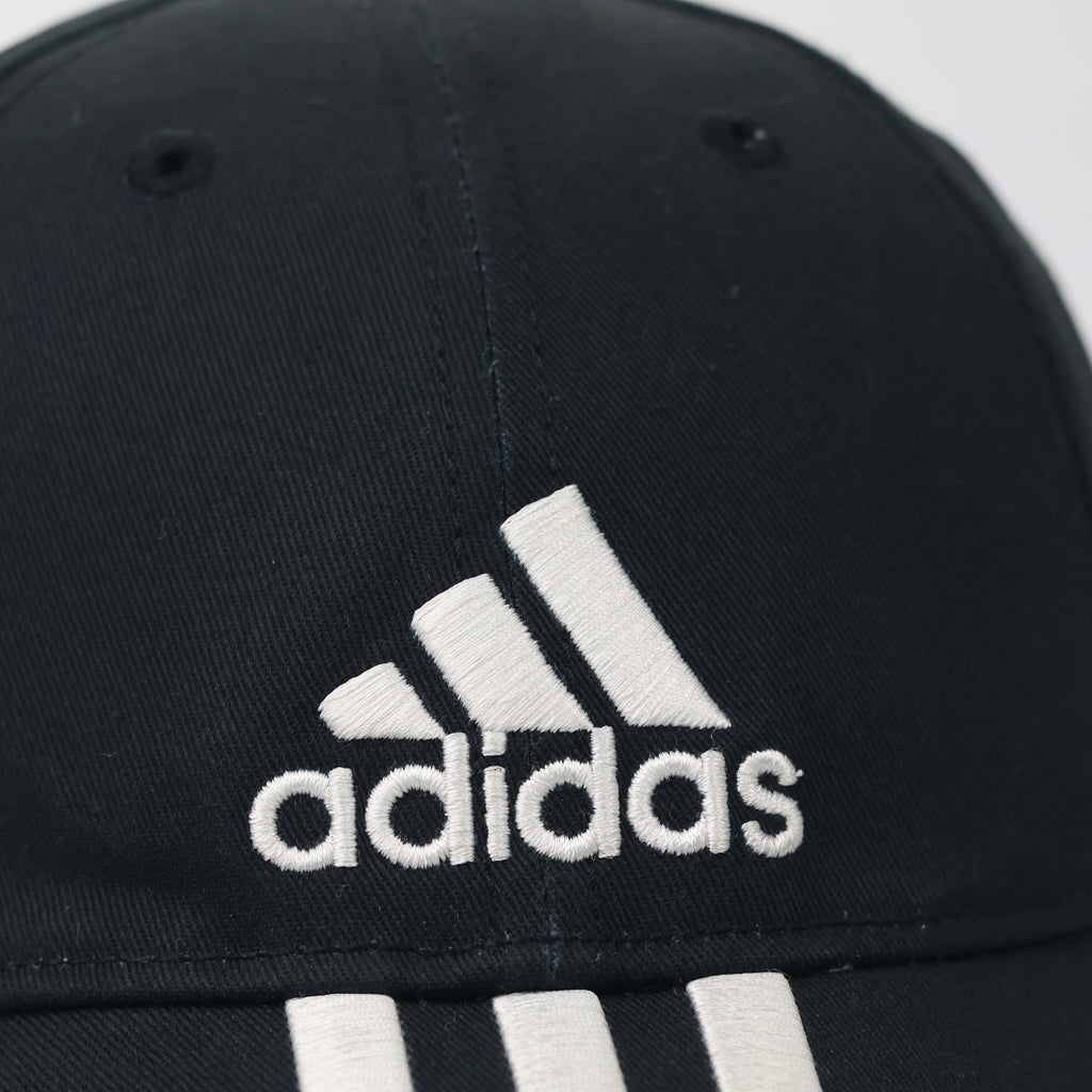 Authentic Adidas 3-Stripe Embroidered Black Thrifted Baseball Cap