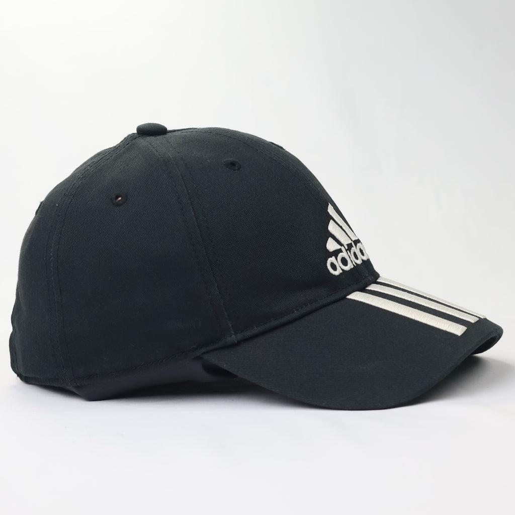 Authentic Adidas 3-Stripe Embroidered Black Thrifted Baseball Cap