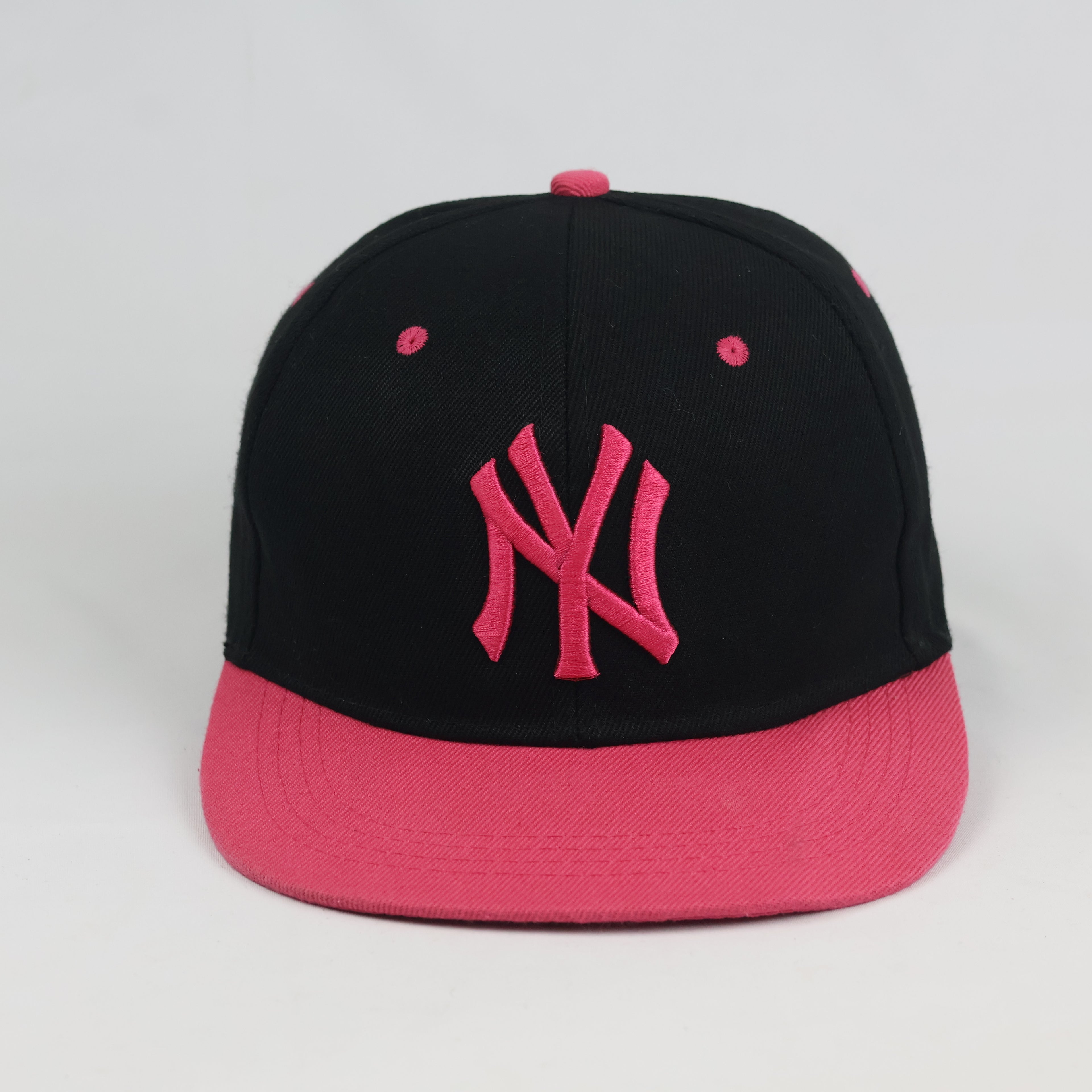Thrifted NY Yankees New Era Fits Baseball Cap - Black Hot Pink Flat Brim Hat
