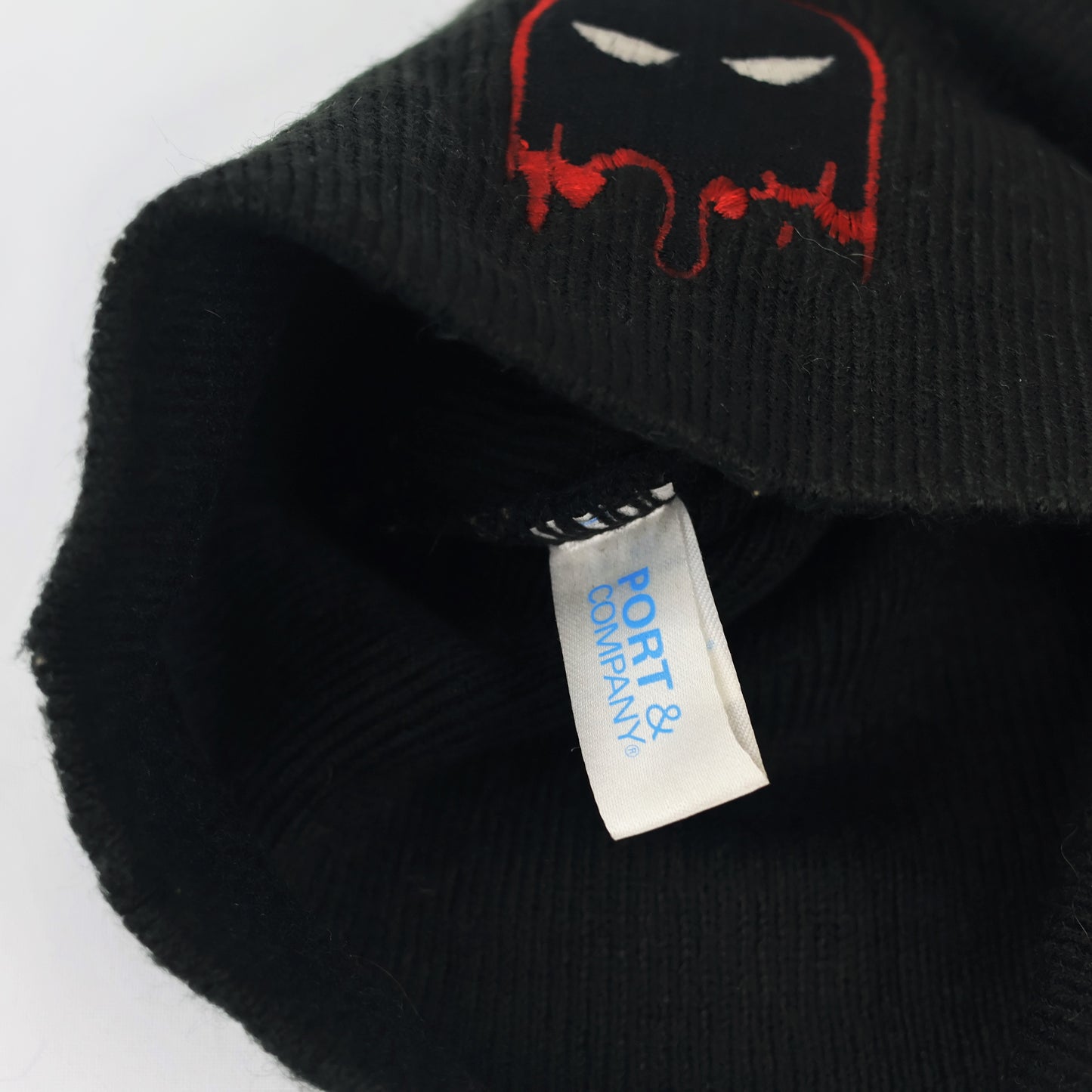 Solid Black Port & Company Kids Winter Thrifted Cap - Warm Knit Beanie