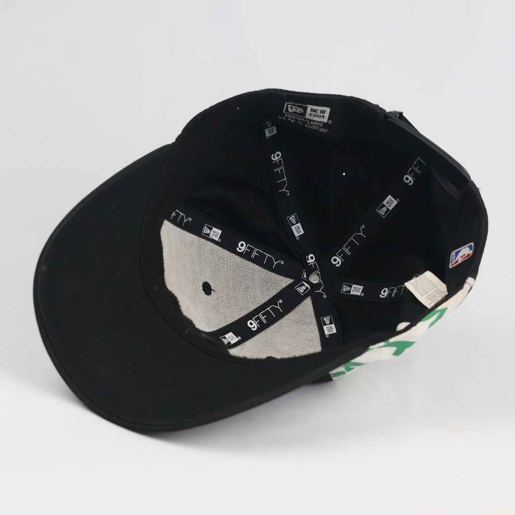 New Era 9FIFTY Boston Celtics Cap - Thrifted Black Snapback with Side Panel Print